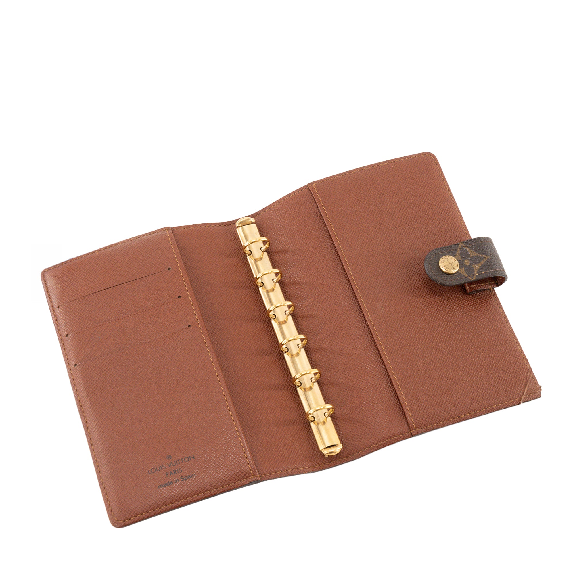 LOUIS VUITTON -  Couverture Agenda PM Louis Vuitton en toile enduite monogrammée vintage