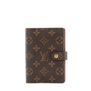 LOUIS VUITTON -  Couverture Agenda PM Louis Vuitton en toile enduite monogrammée vintage