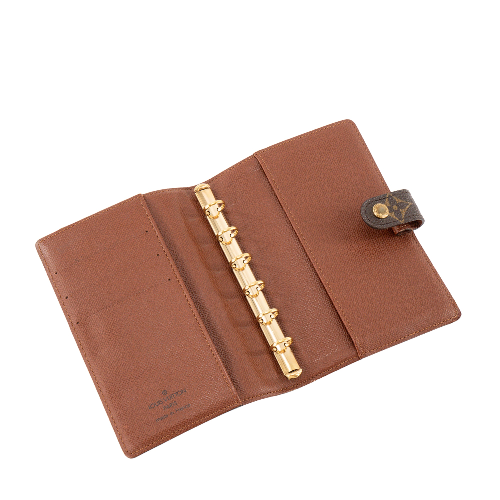 LOUIS VUITTON - Couverture Agenda PM Louis Vuitton en toile enduite monogrammée vintage