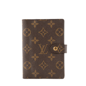 LOUIS VUITTON - Couverture Agenda PM Louis Vuitton en toile enduite monogrammée vintage