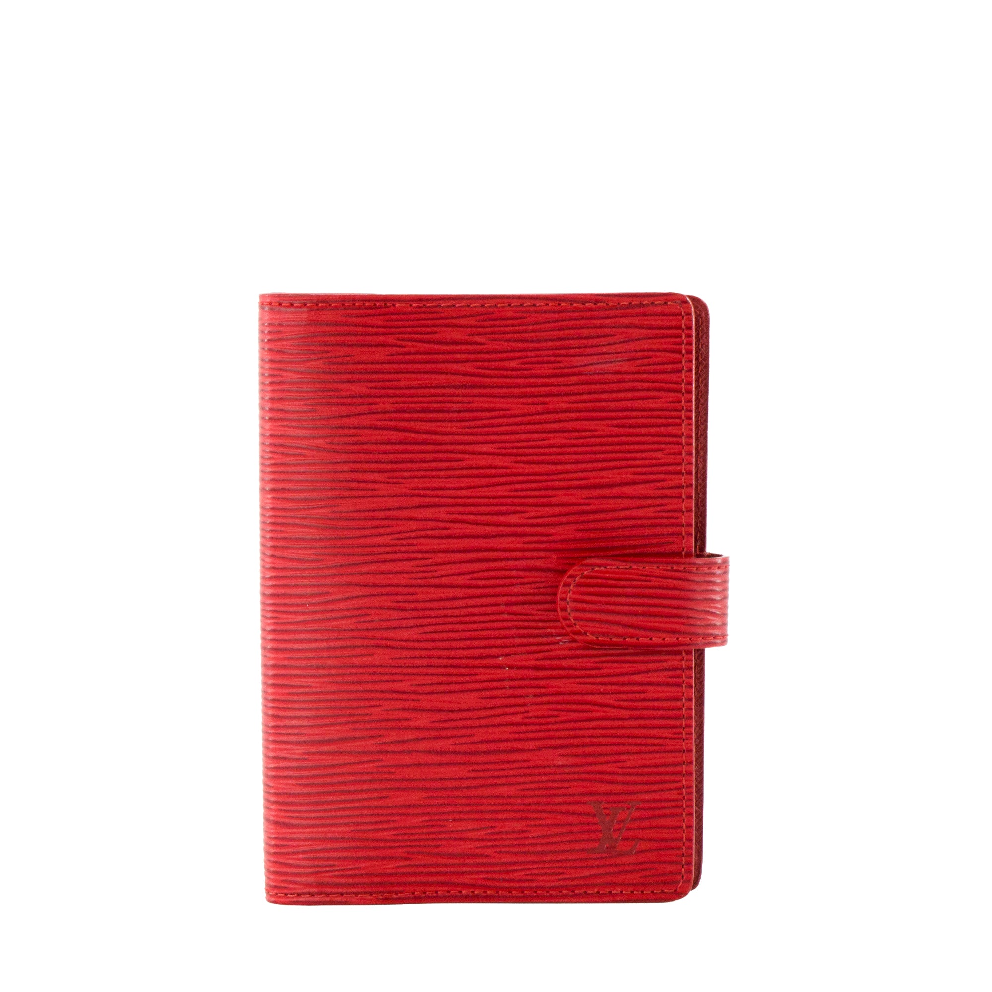 LOUIS VUITTON - Couverture d'agenda PM Louis Vuitton en cuir épi rouge vintage