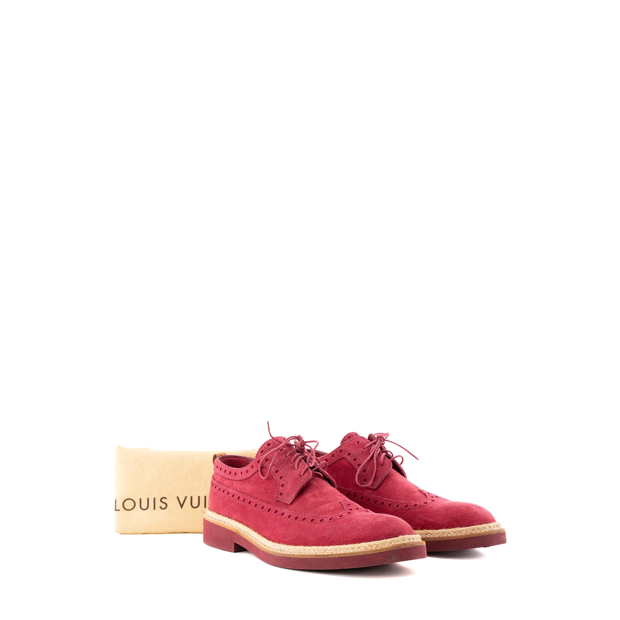 LOUIS VUITTON - Derbies Louis Vuitton en daim rose (T41,5)