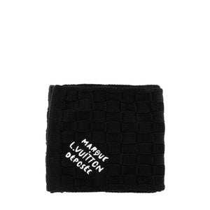 LOUIS VUITTON - Écharpe Damier Snug Louis Vuitton en laine noir