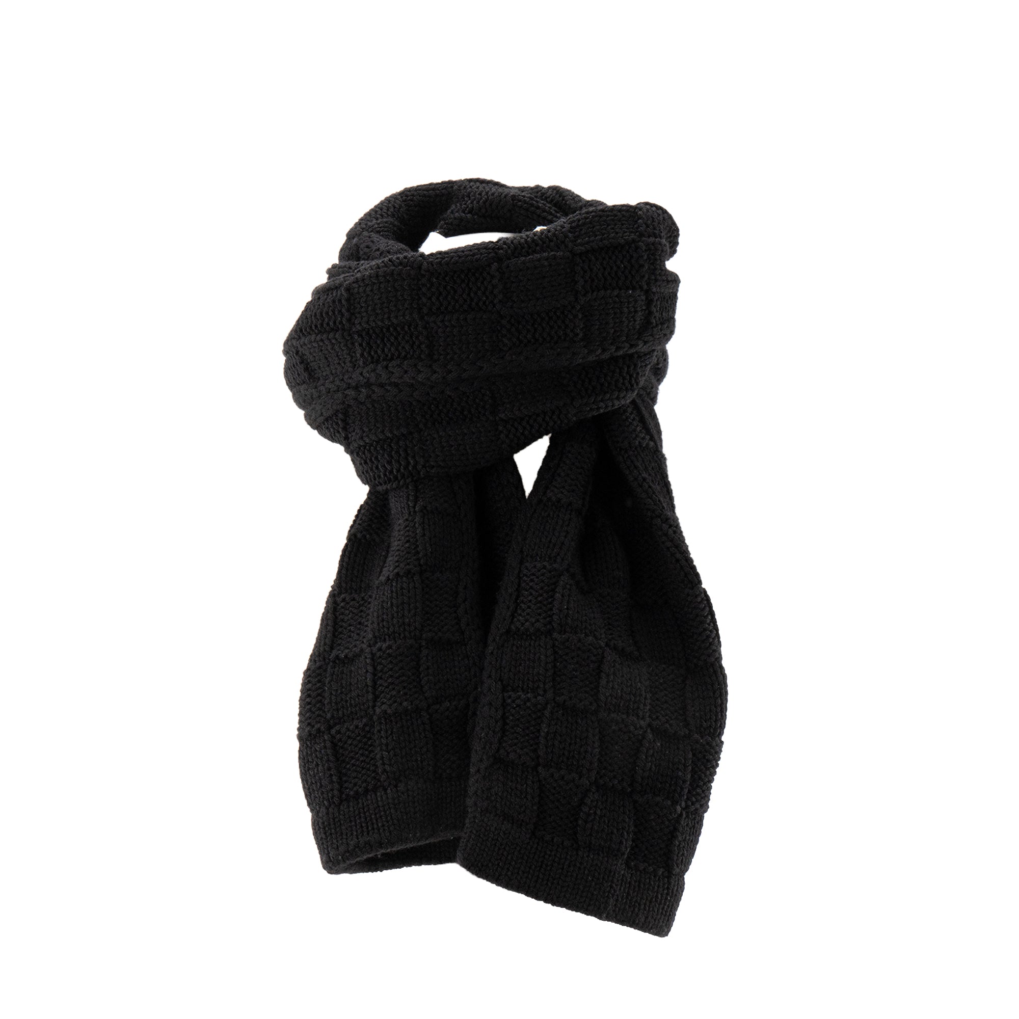 LOUIS VUITTON - Écharpe Damier Snug Louis Vuitton en laine noir