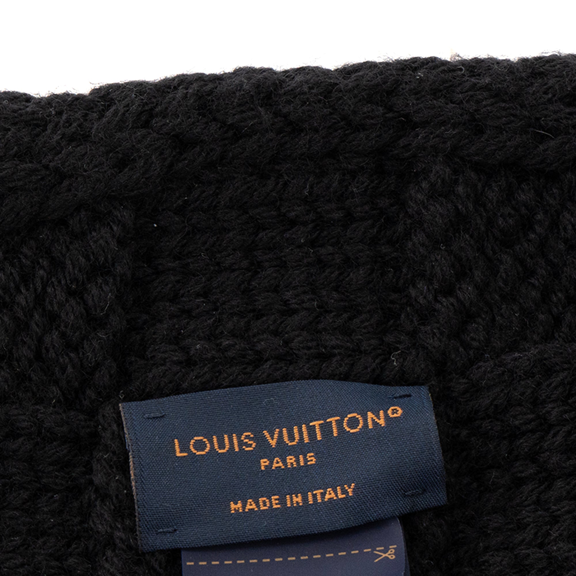 LOUIS VUITTON - Écharpe Damier Snug Louis Vuitton en laine noir