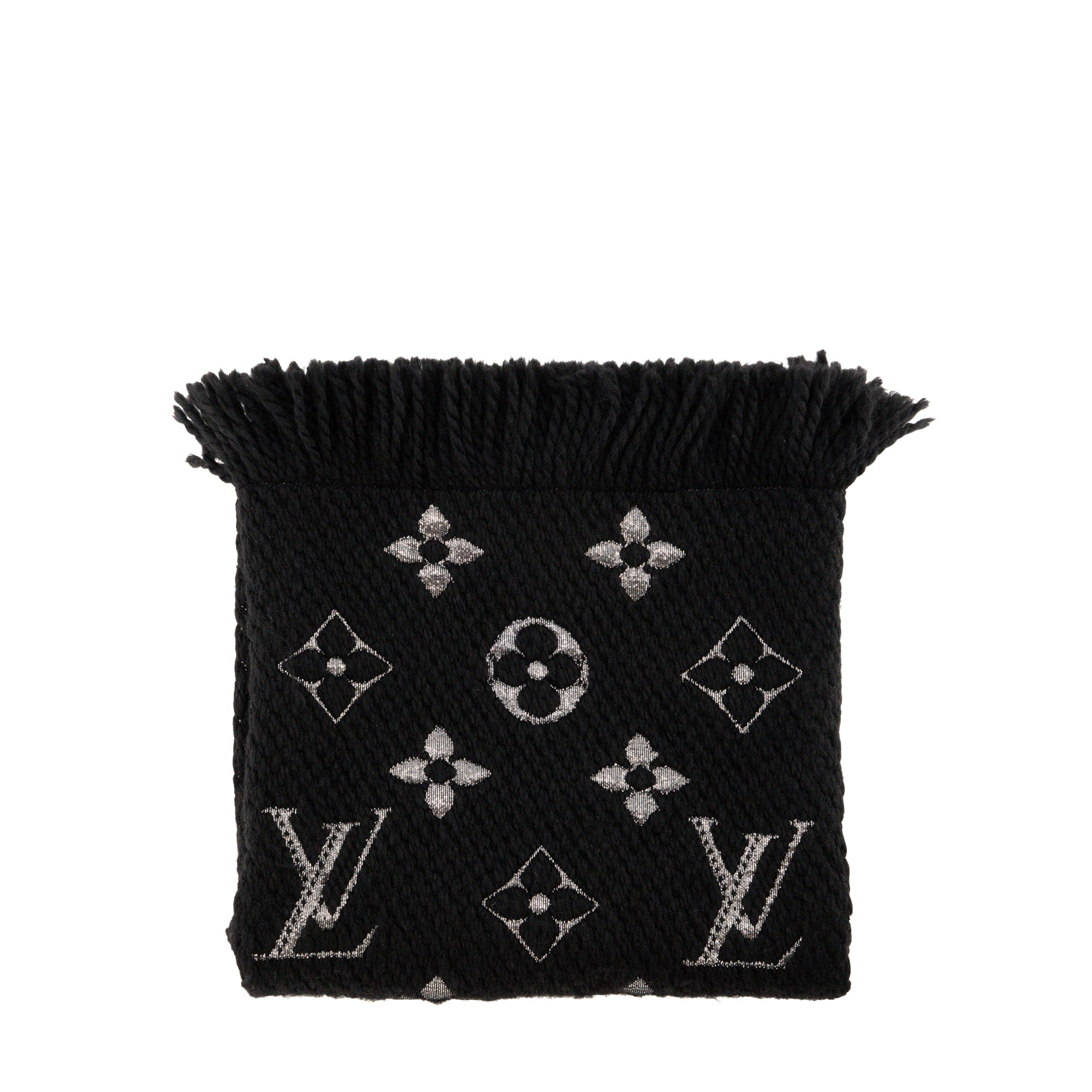 LOUIS VUITTON - Echarpe Louis Vuitton en laine noire et grise
