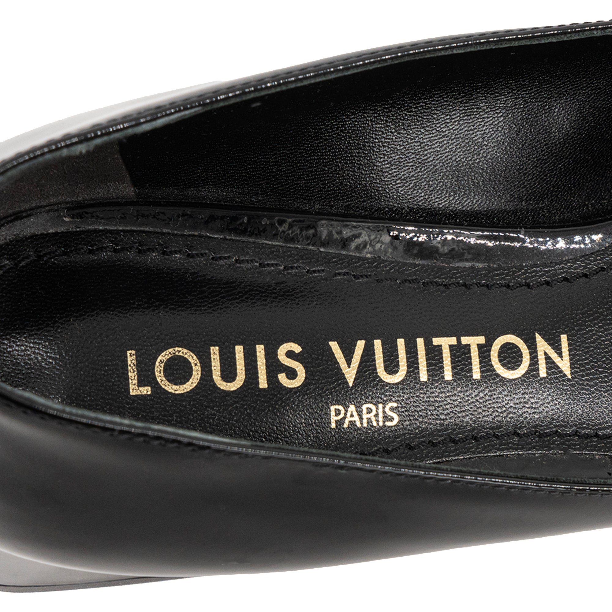 LOUIS VUITTON - Escarpins Shake Louis Vuitton en cuir verni noir (T37)