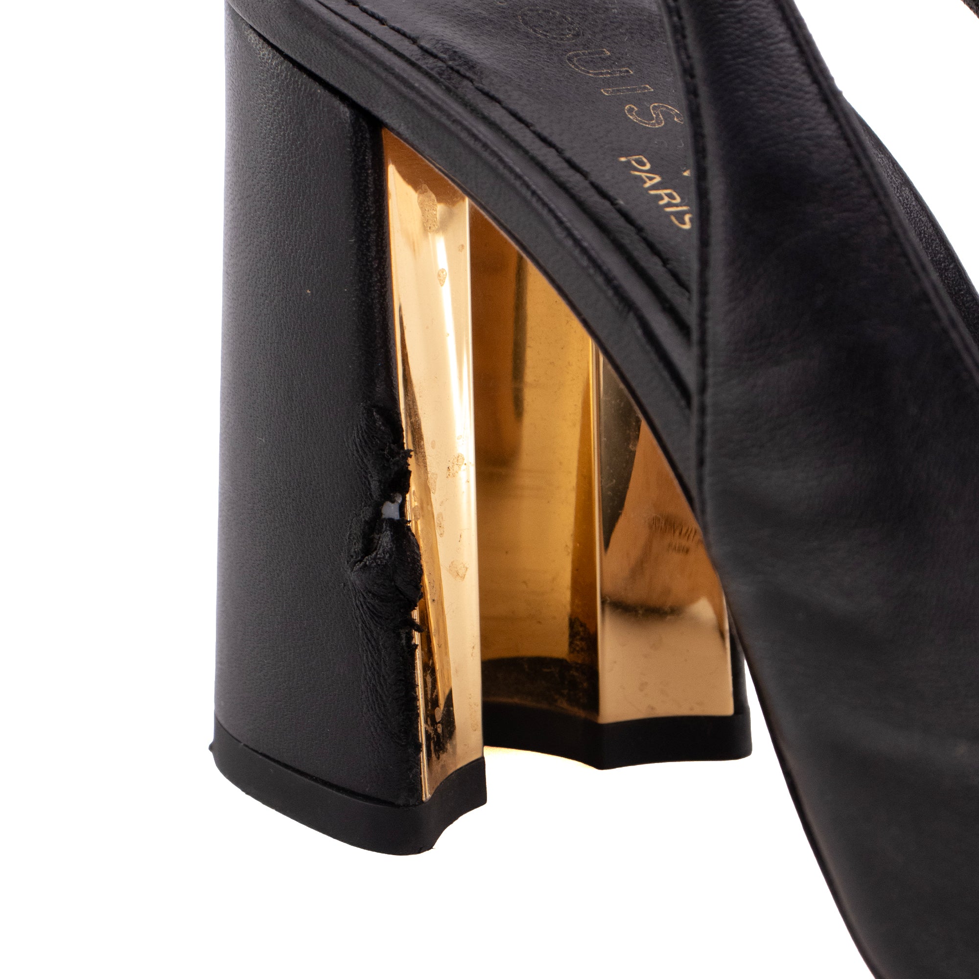 LOUIS VUITTON - Escarpins Swing Louis Vuitton en cuir noir (T37)