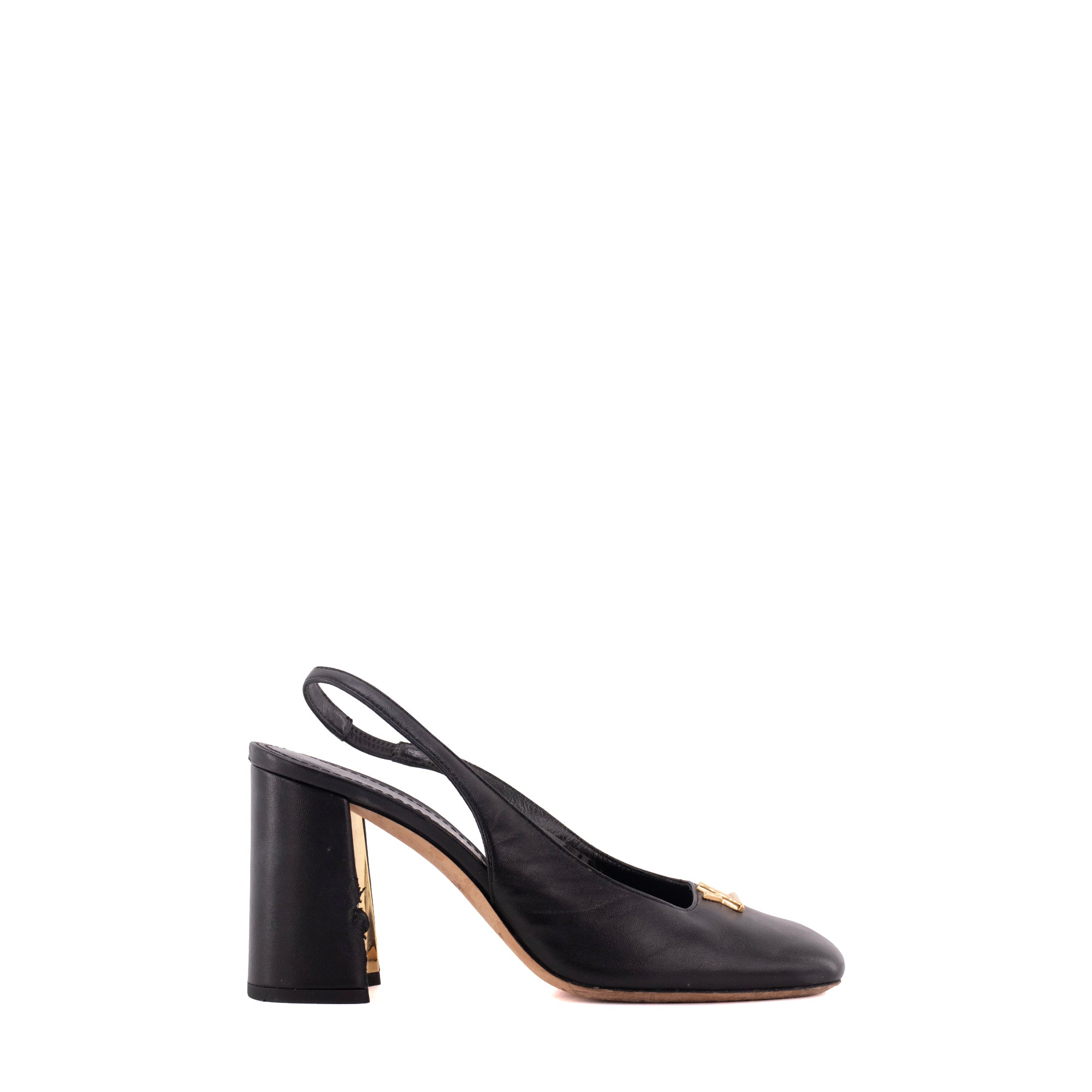 LOUIS VUITTON - Escarpins Swing Louis Vuitton en cuir noir (T37)