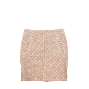 LOUIS VUITTON - Jupe Louis Vuitton en denim beige et blanc (T42)