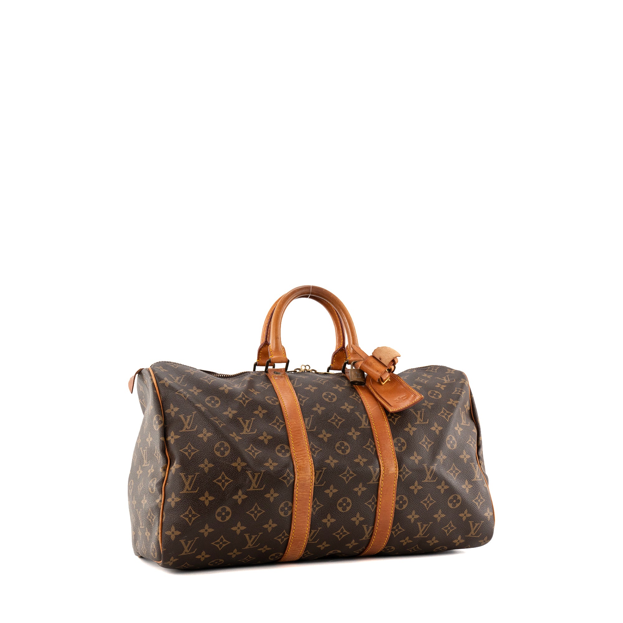 LOUIS VUITTON - Sac de voyage Keepall 45 Louis Vuitton en toile monogrammée vintage