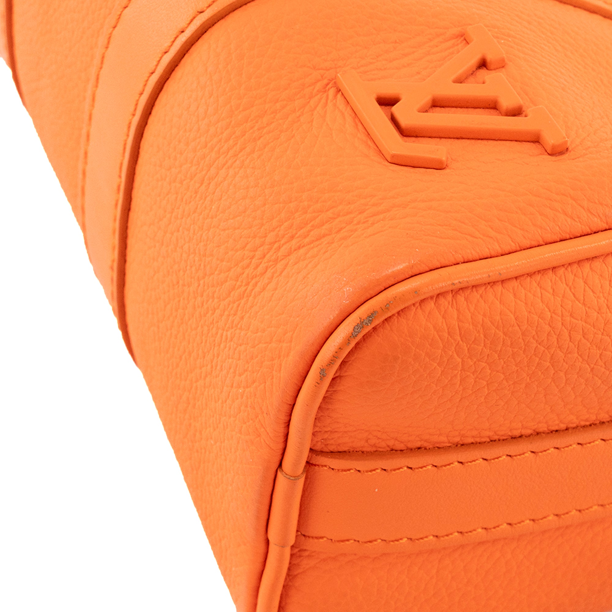 LOUIS VUITTON - Sac à bandoulière Keepall XS Louis Vuitton en cuir grainé orange