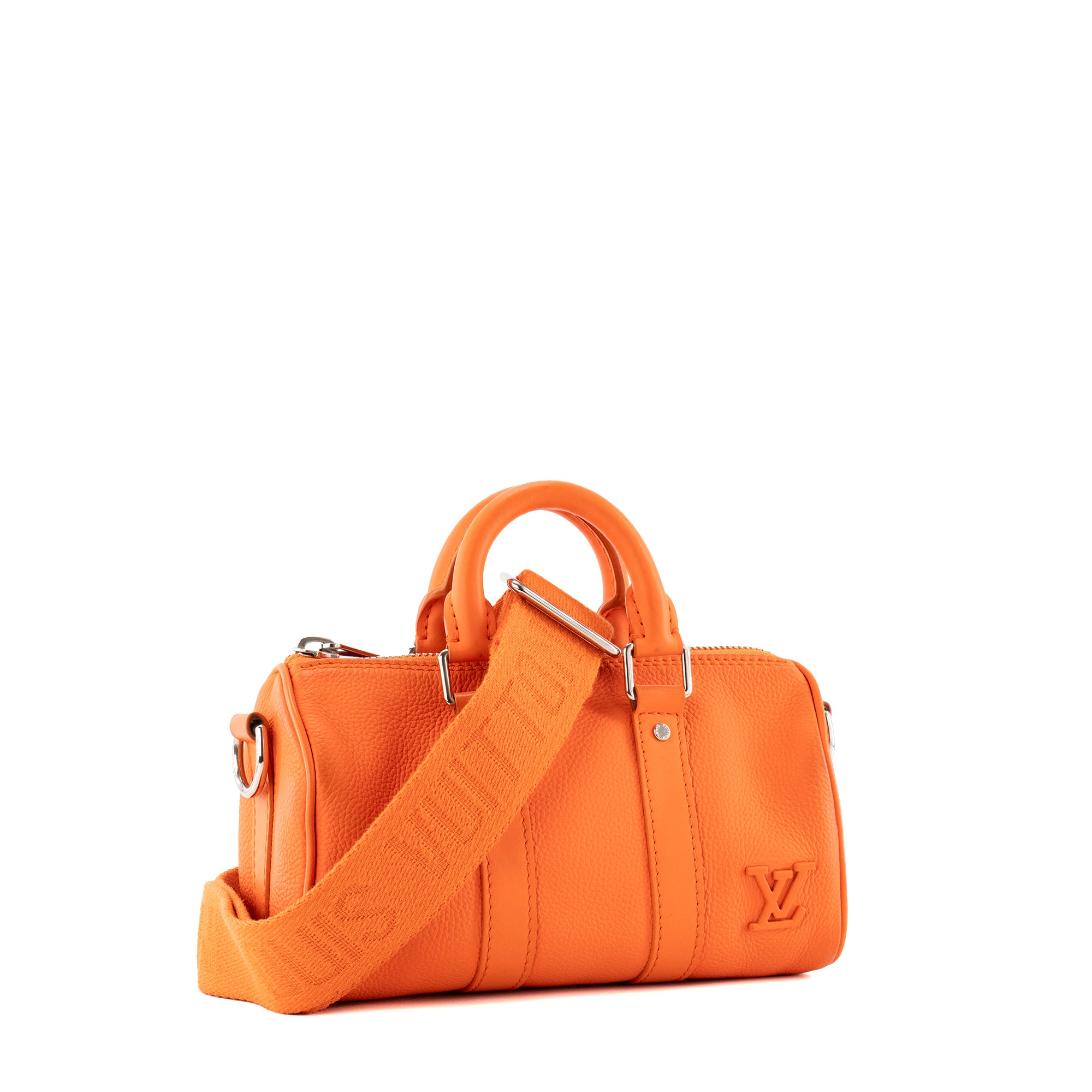 LOUIS VUITTON - Sac à bandoulière Keepall XS Louis Vuitton en cuir grainé orange