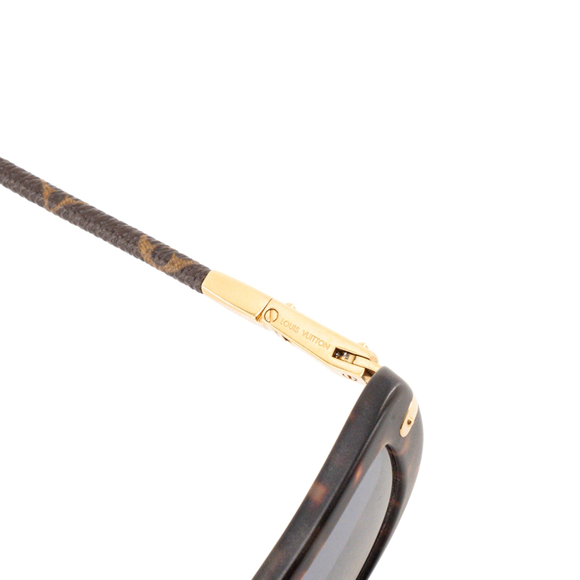 LOUIS VUITTON - Lunettes de soleil Charlotte Louis Vuitton en plastique et toile enduite marron