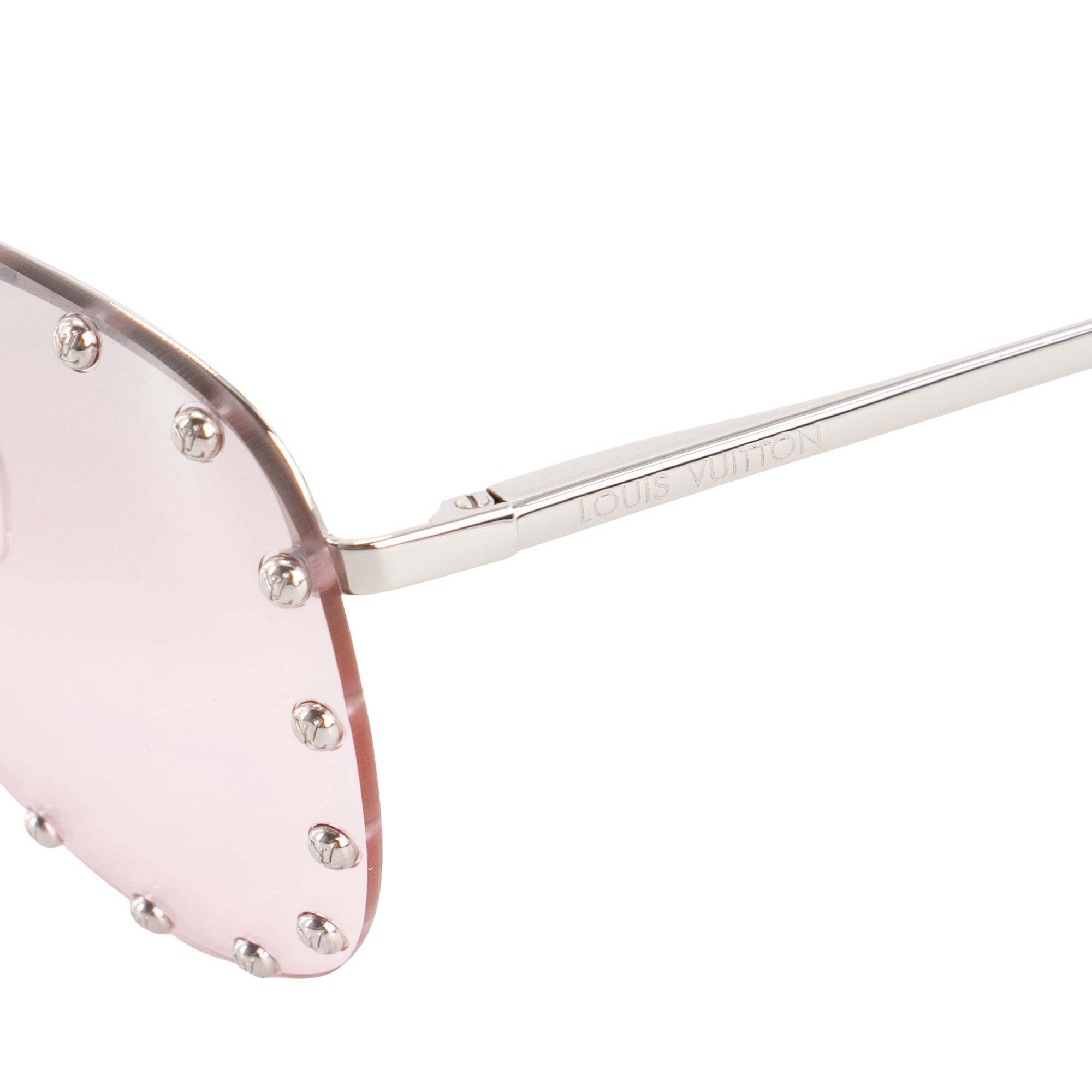 LOUIS VUITTON - Lunettes de soleil Party Aviator Louis Vuitton en métal argenté