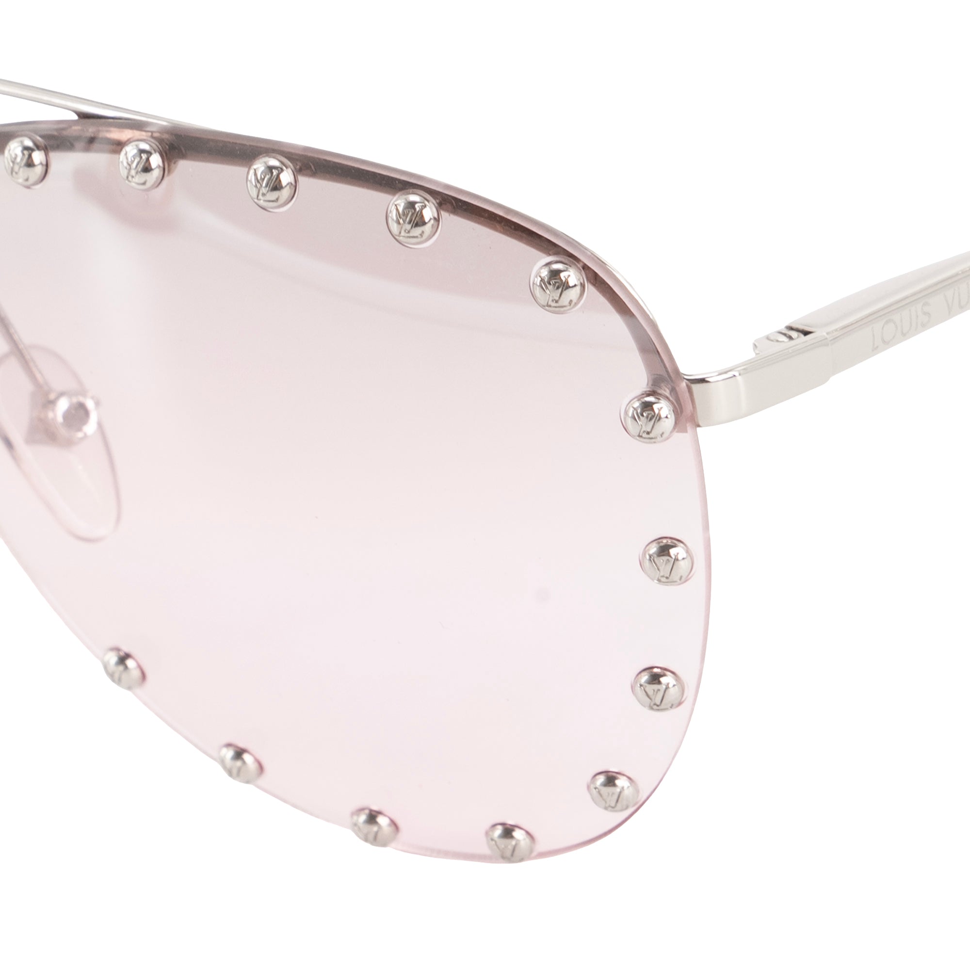 LOUIS VUITTON - Lunettes de soleil Party Aviator Louis Vuitton en métal argenté