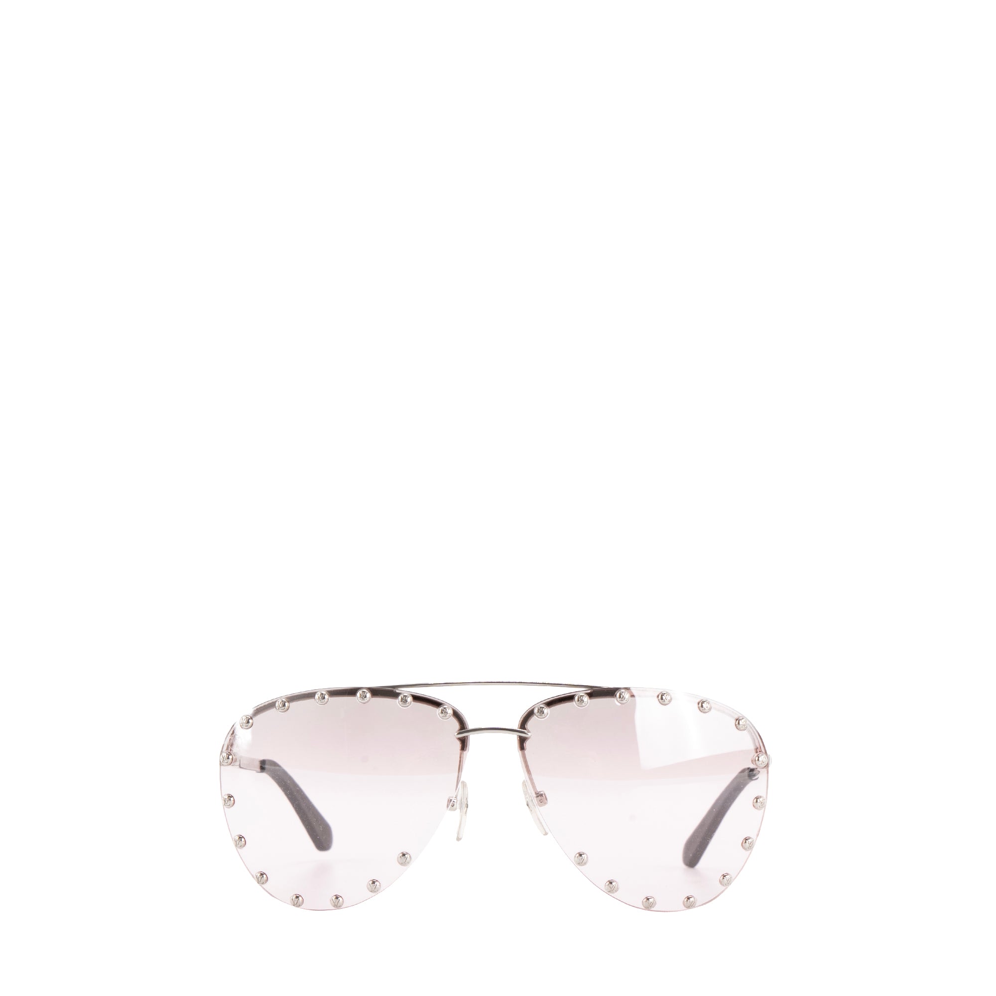 LOUIS VUITTON - Lunettes de soleil Party Aviator Louis Vuitton en métal argenté