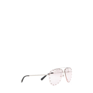 LOUIS VUITTON - Lunettes de soleil Party Aviator Louis Vuitton en métal argenté
