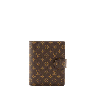 LOUIS VUITTON - Mini Couverture d'agenda Louis Vuitton en toile enduite monogrammée marron vintage
