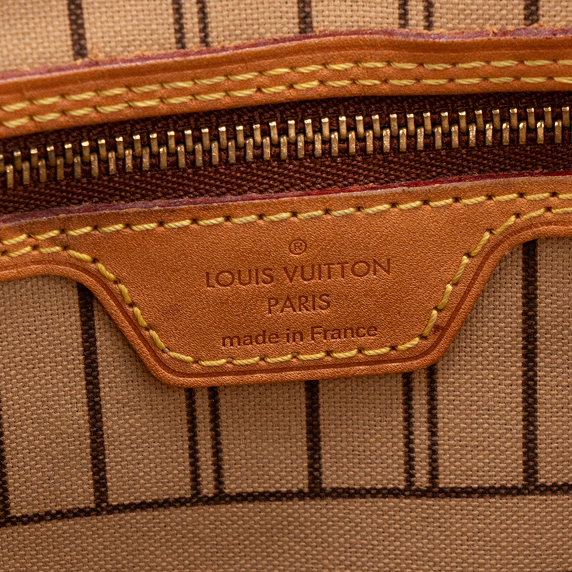 LOUIS VUITTON - Sac Cabas Neverfull MM Louis Vuitton en toile enduite monogrammée marron