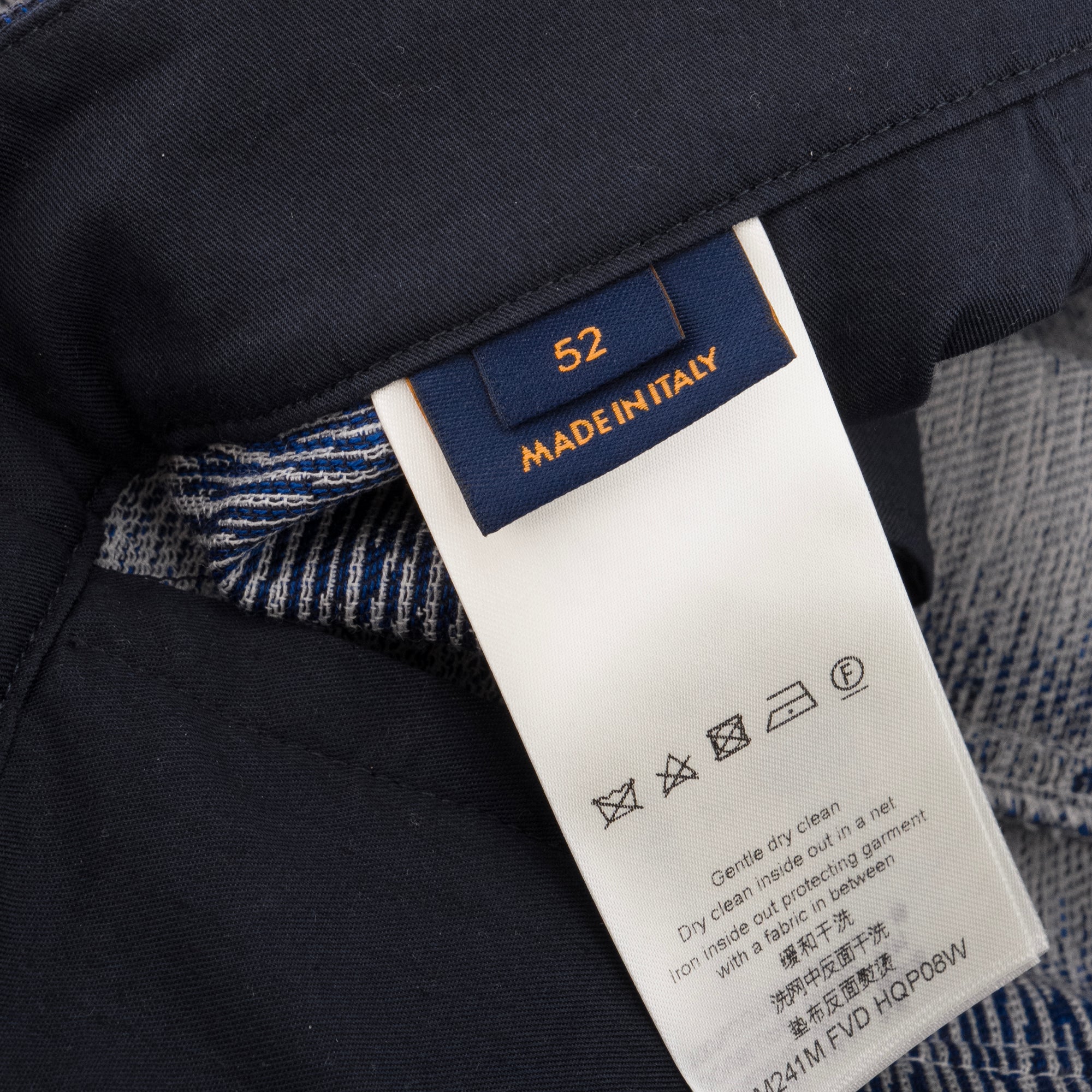 LOUIS VUITTON - Pantalon workwear Damier Louis Vuitton en laine bleu marine (T52)