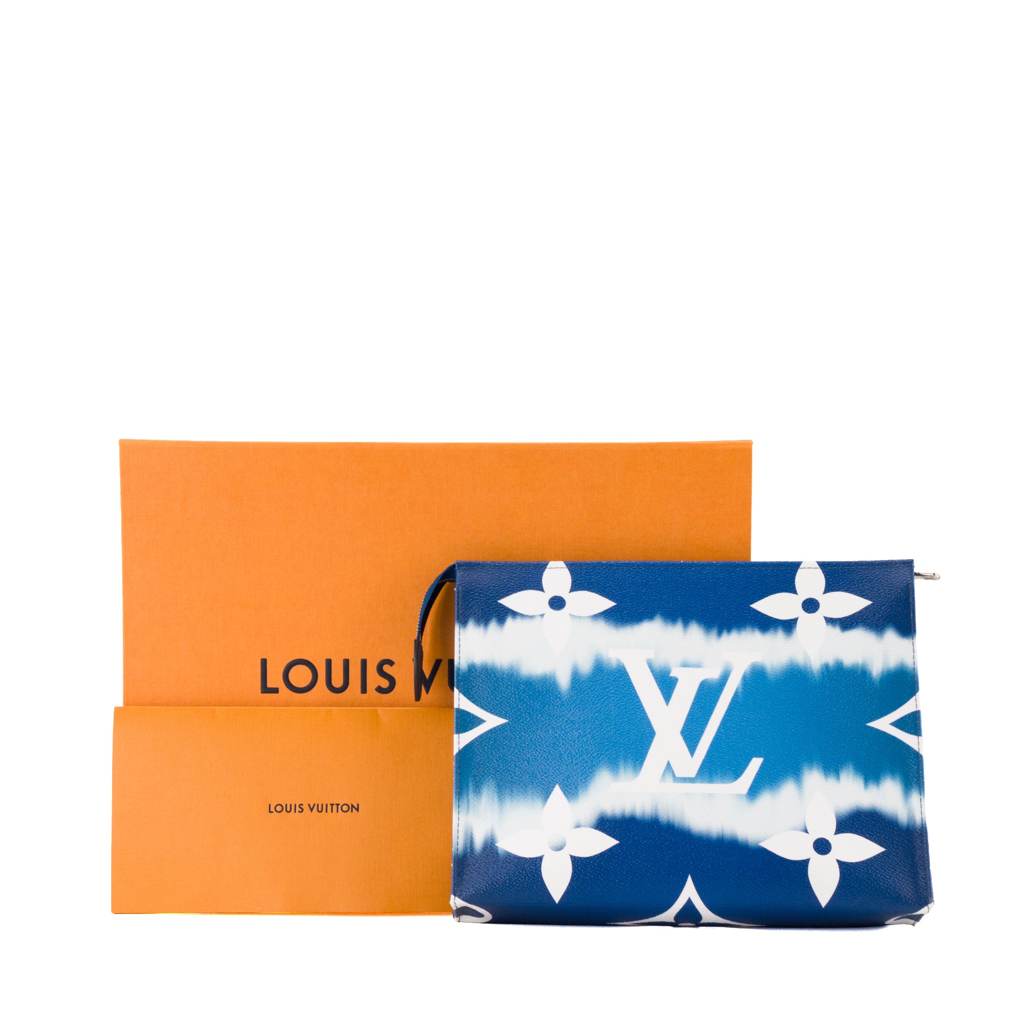 LOUIS VUITTON - Pochette 26 Escale Louis Vuitton en toile enduite bleu édition limitée