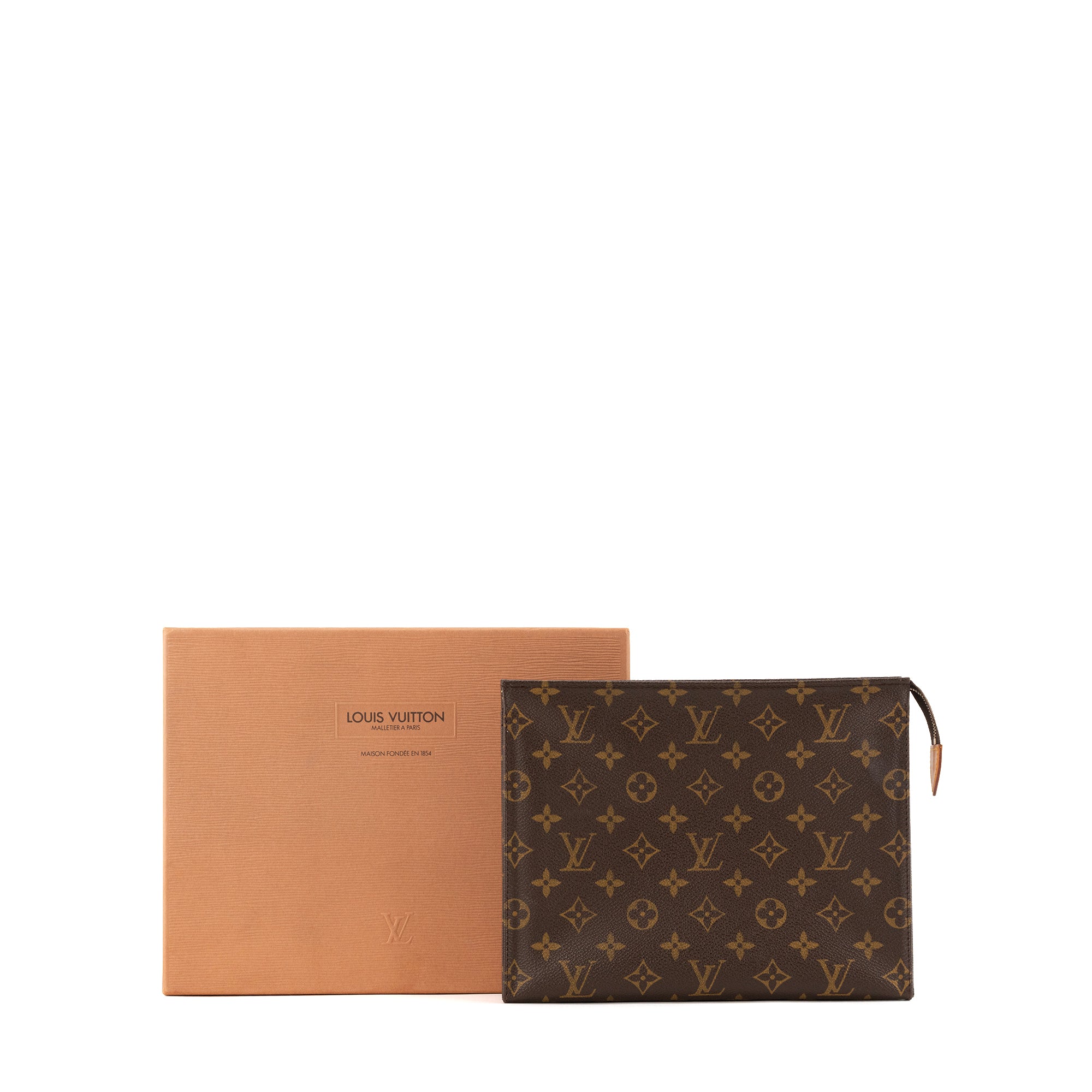 LOUIS VUITTON - Pochette 26 Louis Vuitton en toile enduite monogrammée