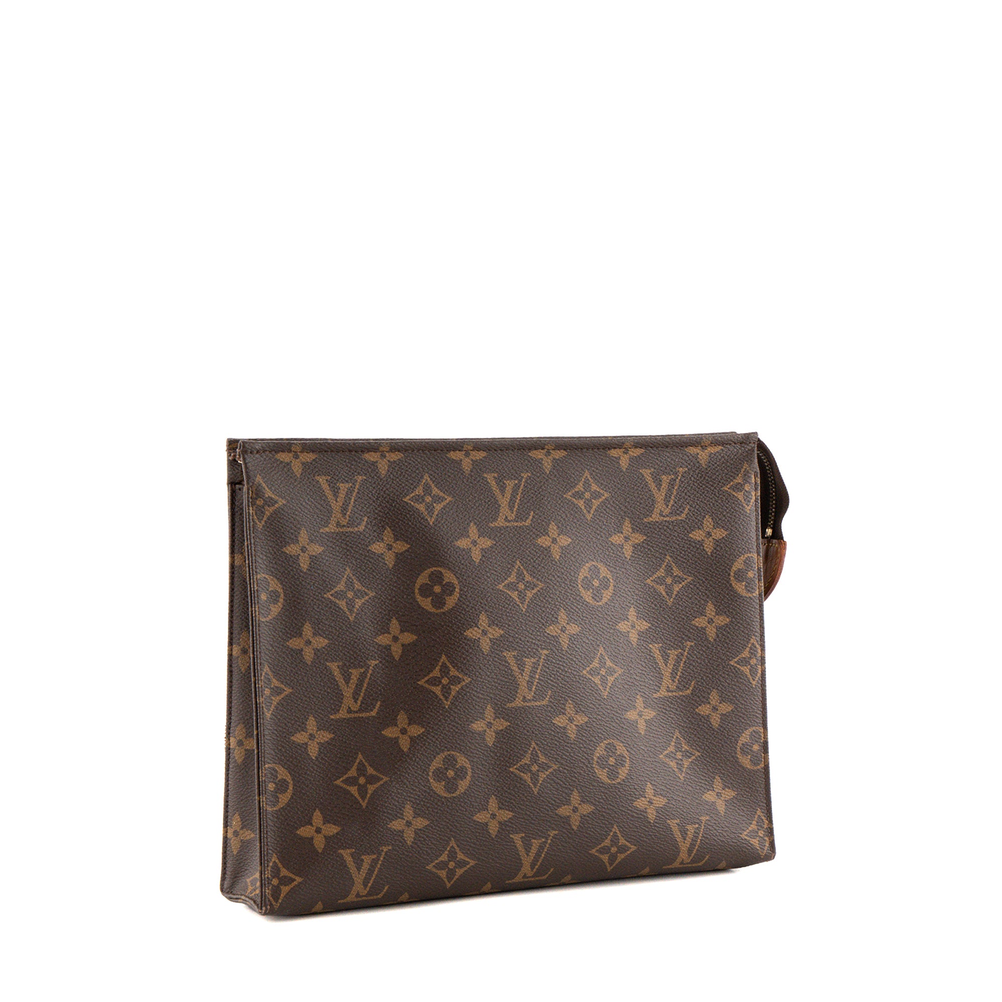 LOUIS VUITTON - Pochette 26 Louis Vuitton en toile enduite monogrammée marron
