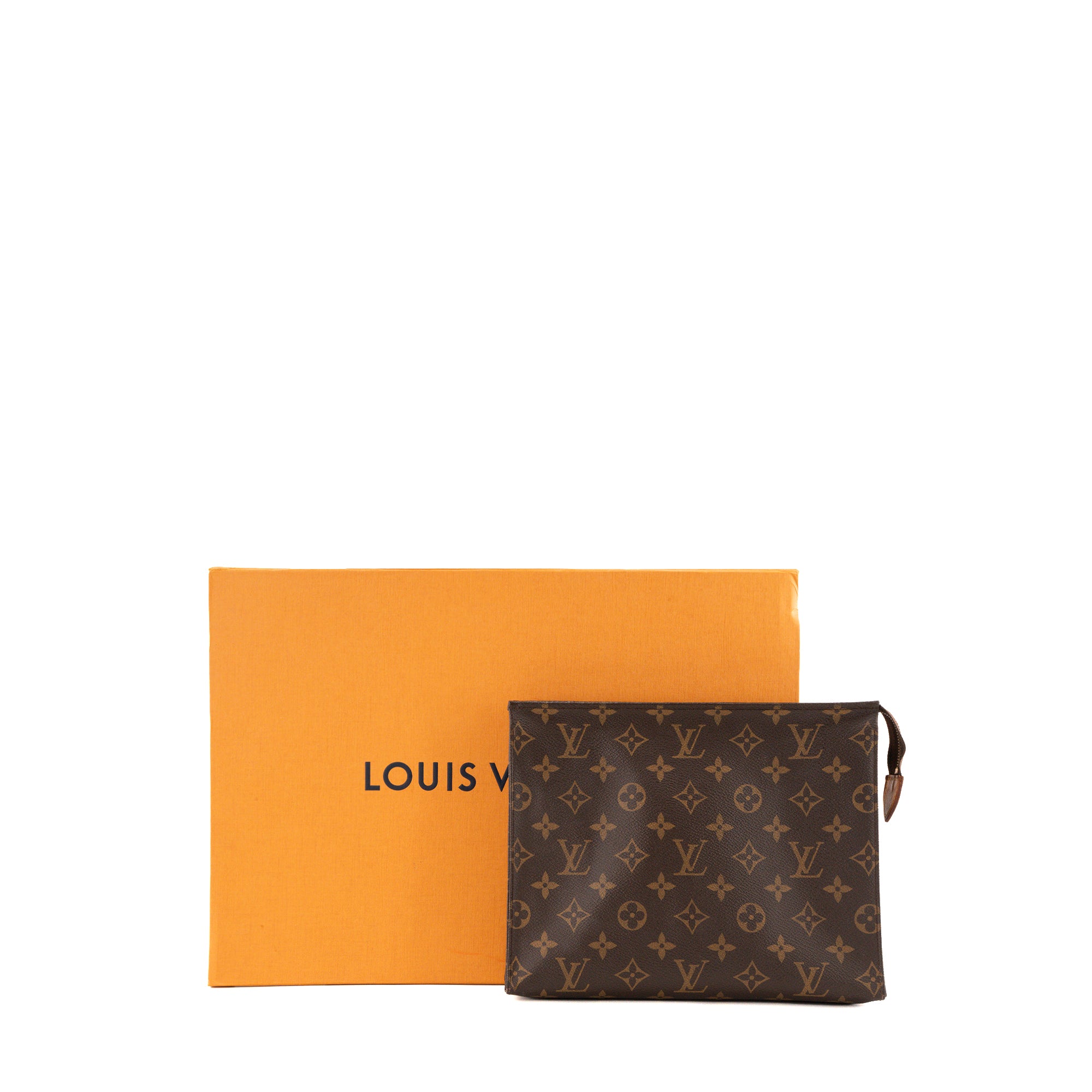 LOUIS VUITTON - Pochette 26 Louis Vuitton en toile enduite monogrammée marron