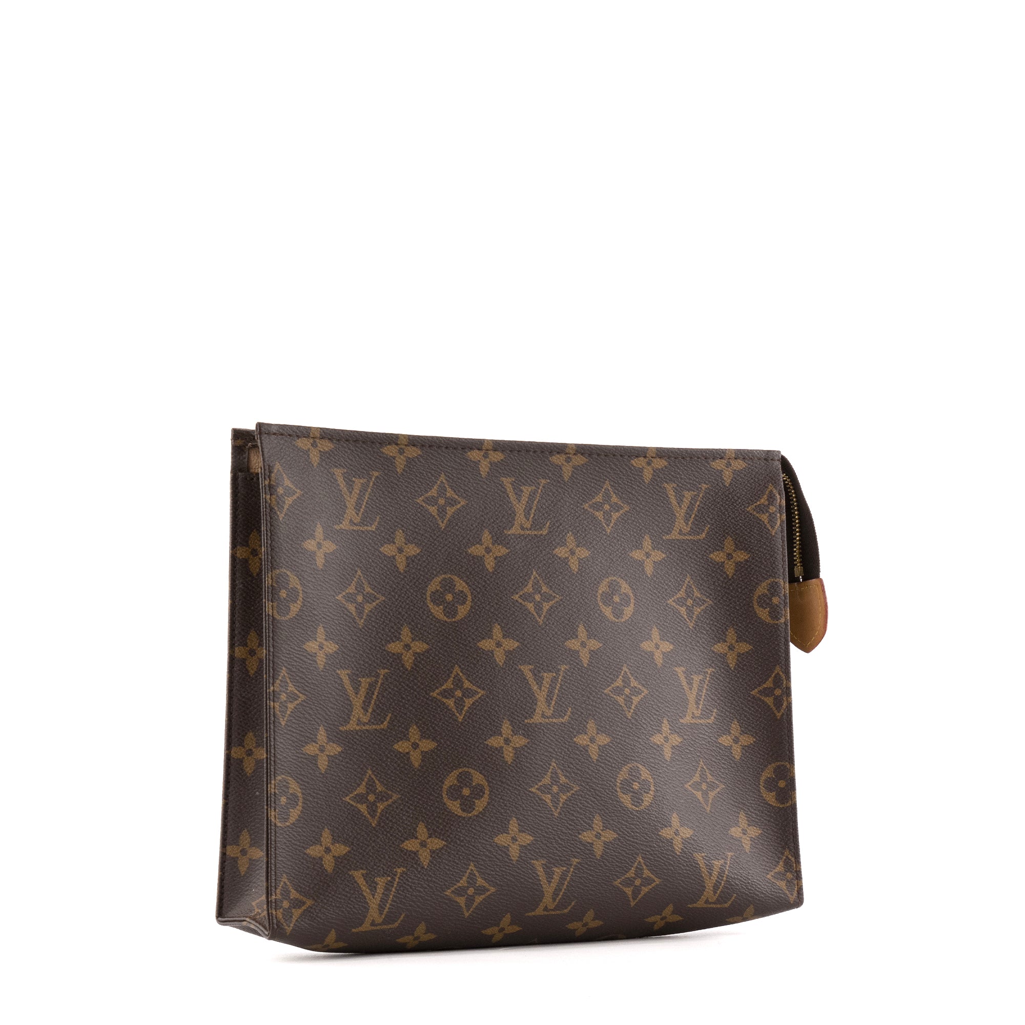 LOUIS VUITTON - Pochette 26 Louis Vuitton en toile enduite monogrammée marron