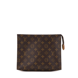 LOUIS VUITTON - Pochette 26 Louis Vuitton en toile enduite monogrammée marron