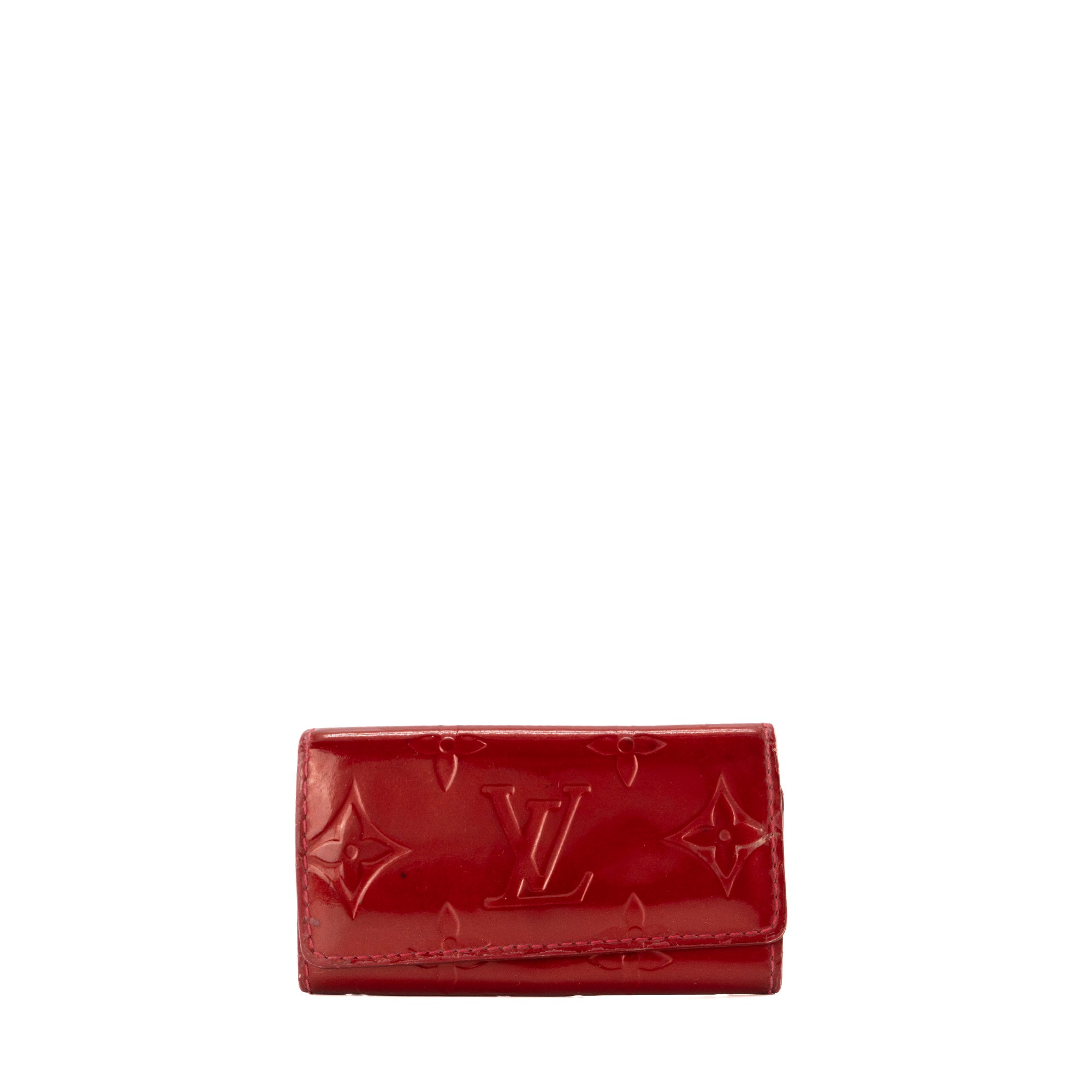 LOUIS VUITTON - Pochette 4 Clés Louis Vuitton en cuir verni rouge vintage