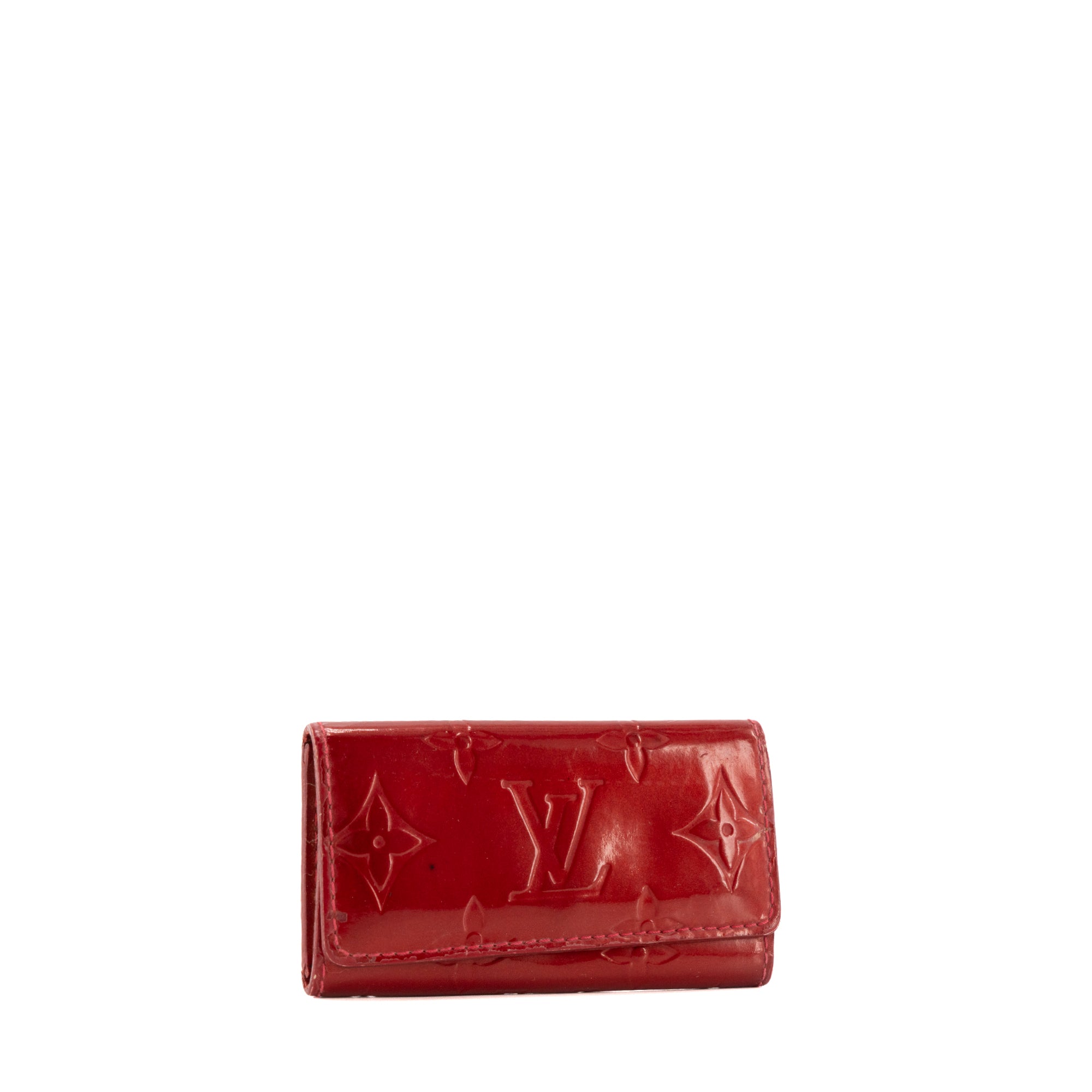 LOUIS VUITTON - Pochette 4 Clés Louis Vuitton en cuir verni rouge vintage