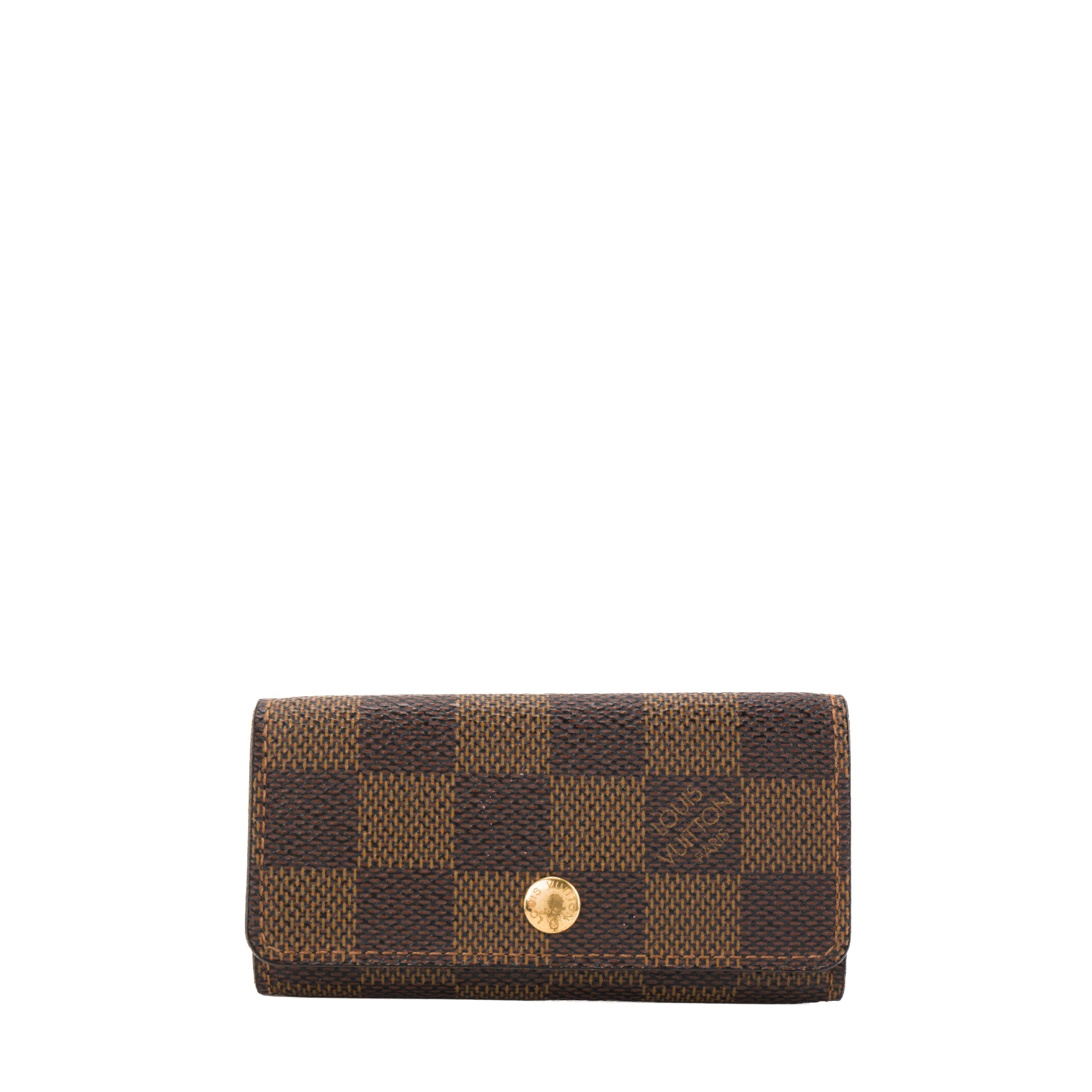 LOUIS VUITTON - Pochette 4 Clés Louis Vuitton en toile enduite damier ébène vintage