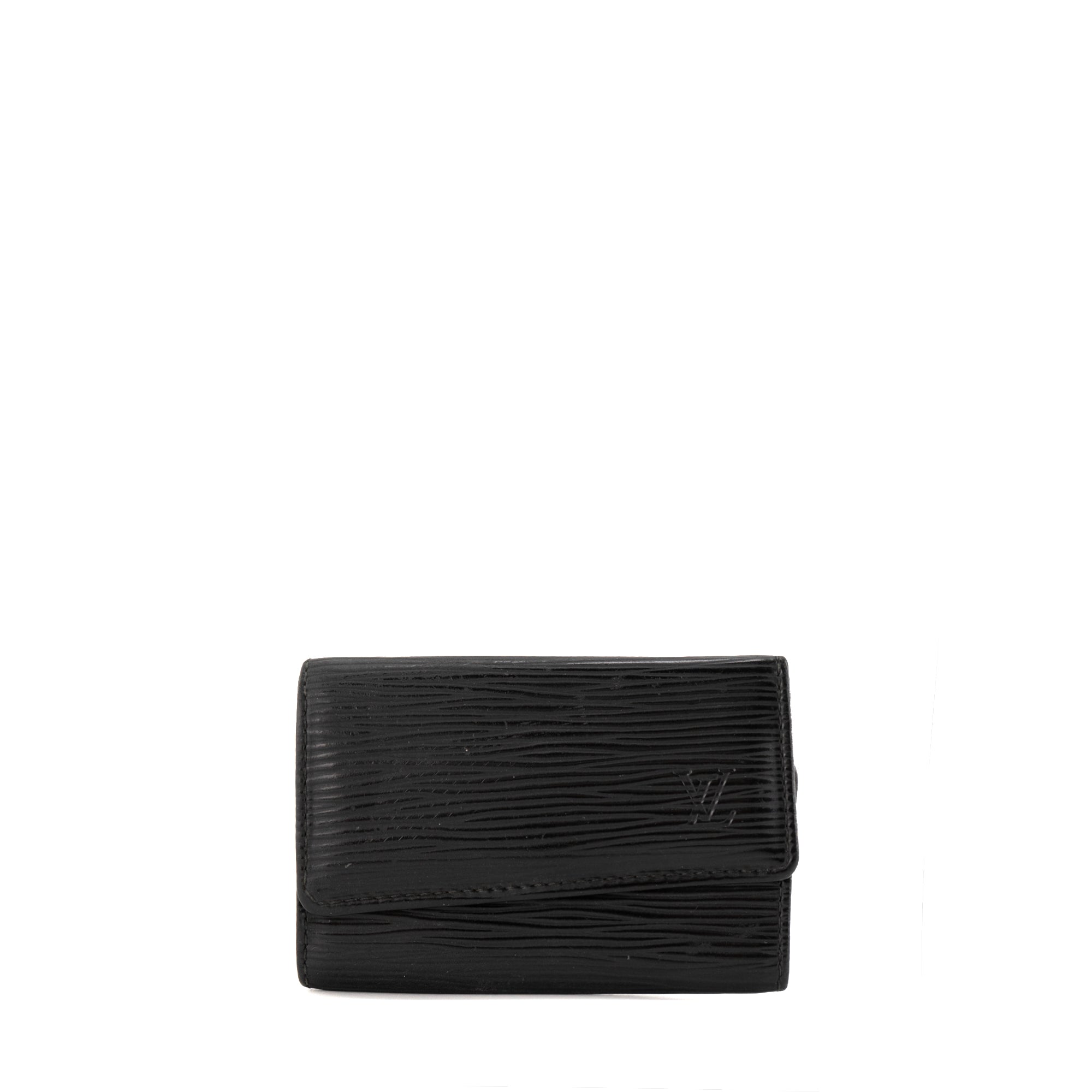 LOUIS VUITTON - Pochette 6 Clés Louis Vuitton en cuir épi noir vintage