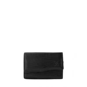 LOUIS VUITTON - Pochette 6 Clés Louis Vuitton en cuir épi noir vintage