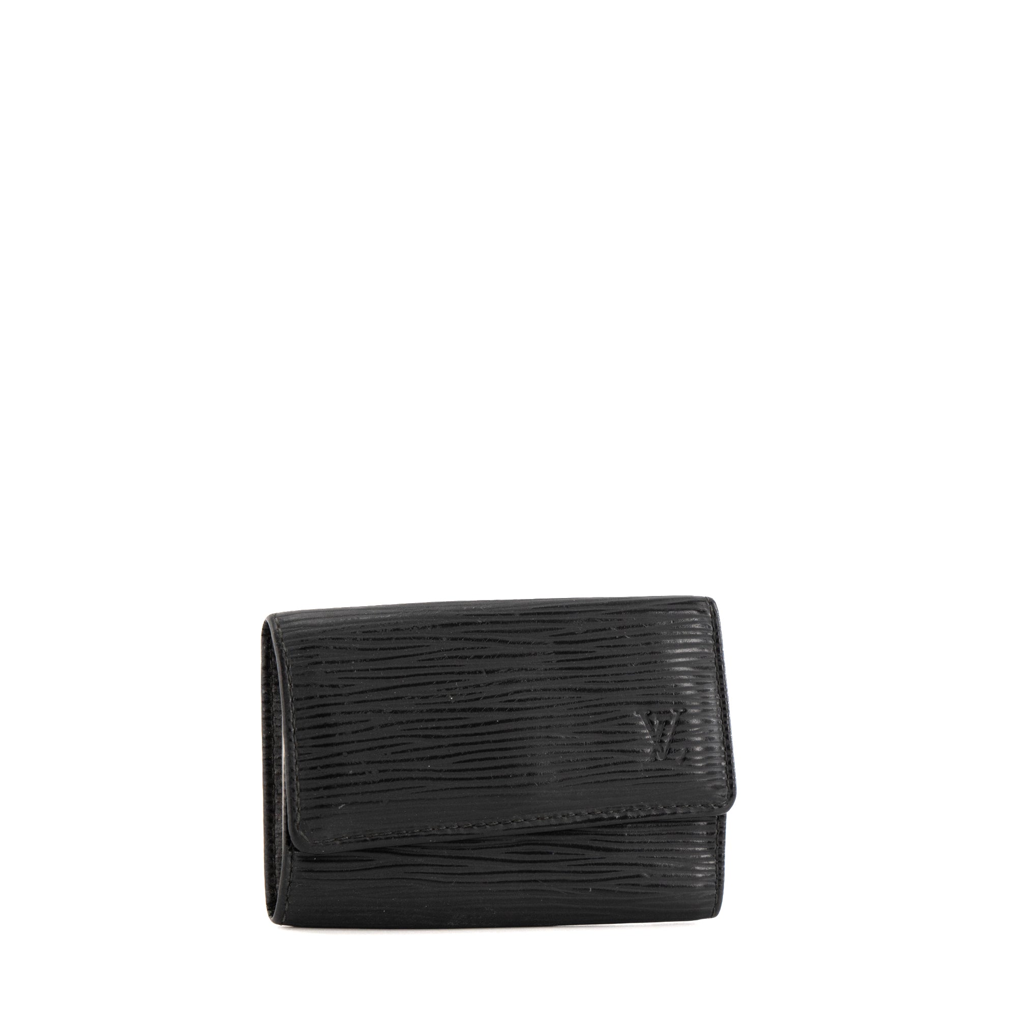 LOUIS VUITTON - Pochette 6 Clés Louis Vuitton en cuir épi noir vintage