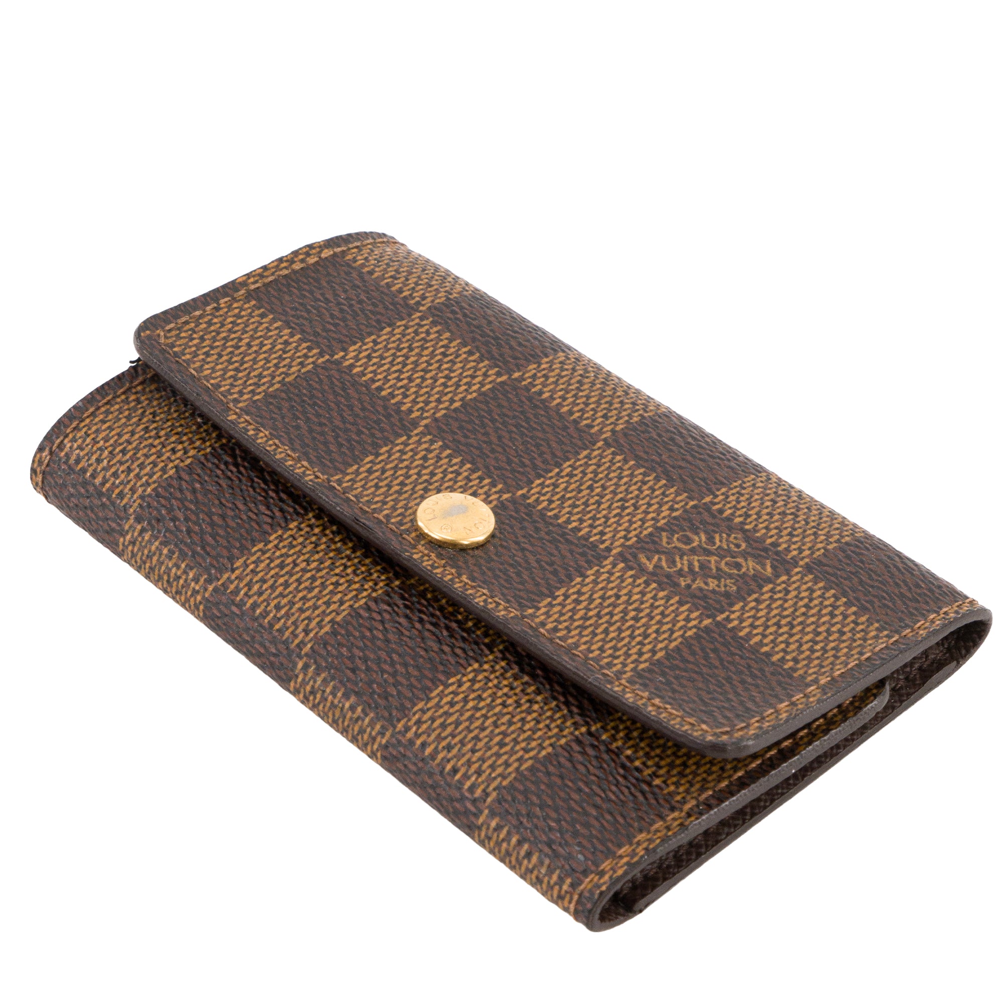 LOUIS VUITTON - Pochette 6 Clés Louis Vuitton en toile enduite damier ébène vintage