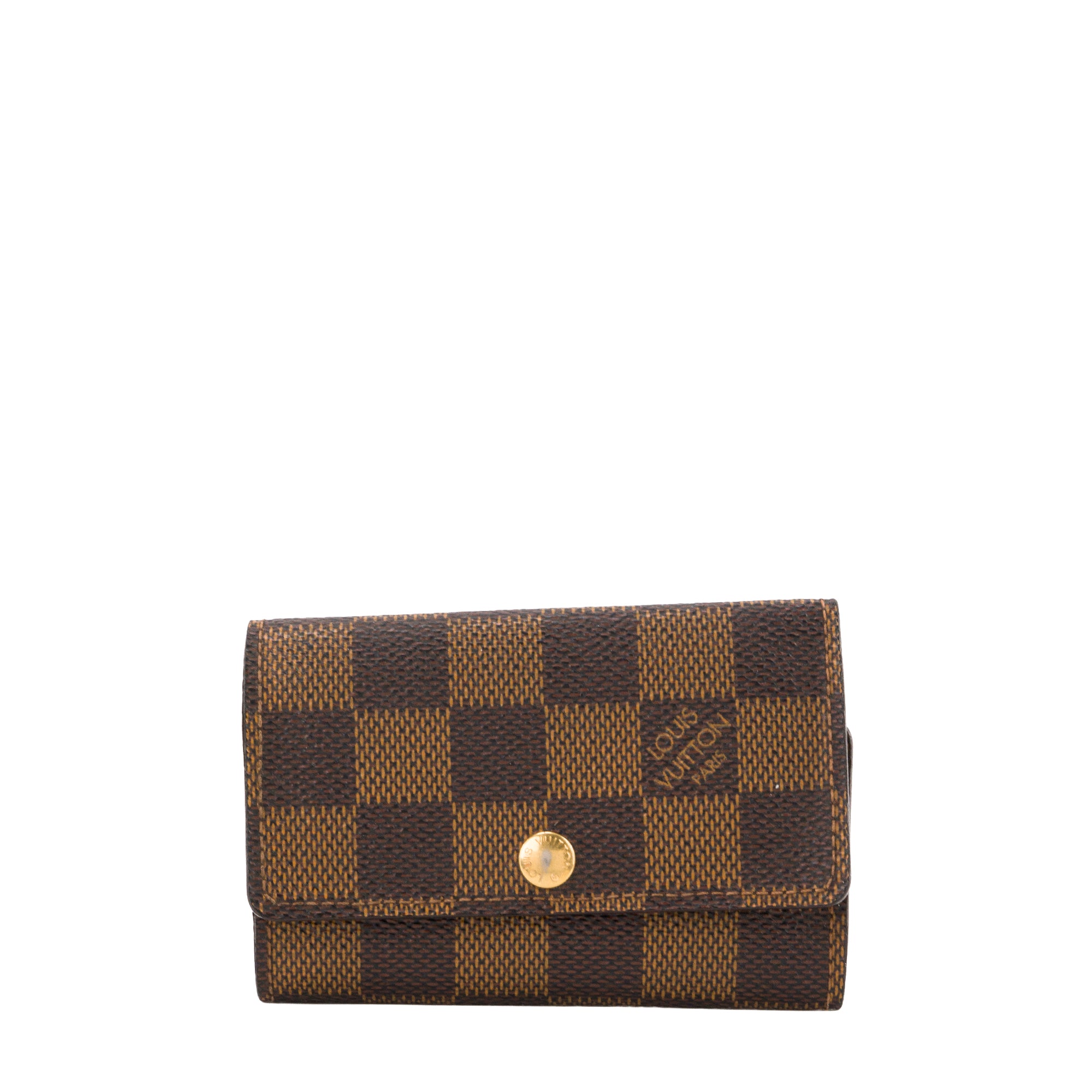 LOUIS VUITTON - Pochette 6 Clés Louis Vuitton en toile enduite damier ébène vintage