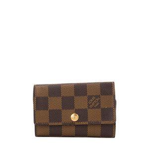 LOUIS VUITTON - Pochette 6 Clés Louis Vuitton en toile enduite damier ébène vintage