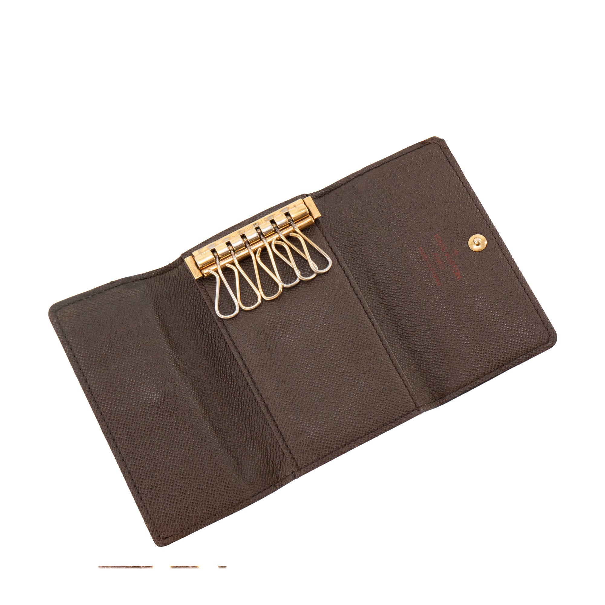 LOUIS VUITTON - Pochette 6 Clés Louis Vuitton en toile enduite damier ébène