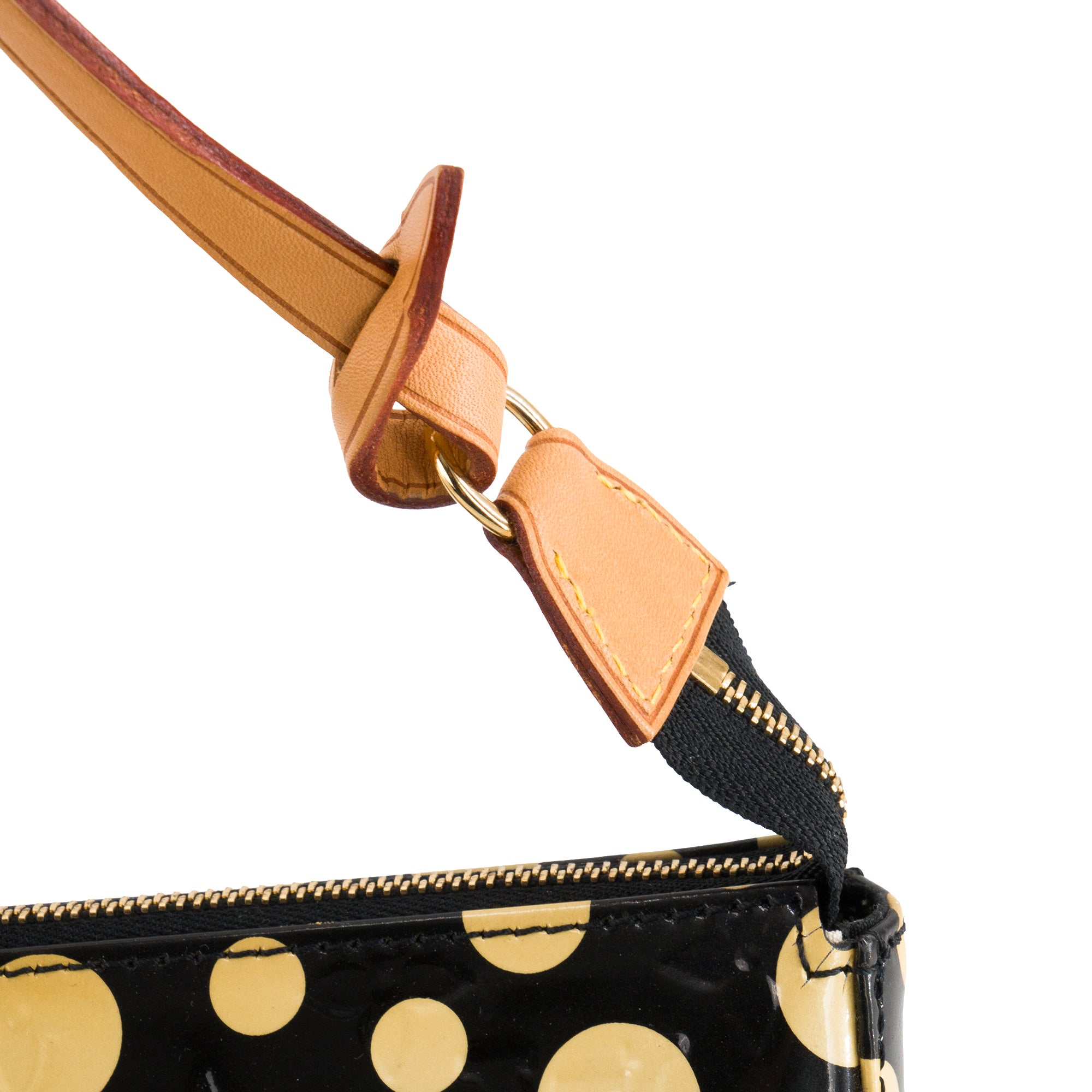LOUIS VUITTON - Pochette Accessoire NM Louis Vuitton x Yayoi Kusama en cuir verni noir et jaune édition limitée