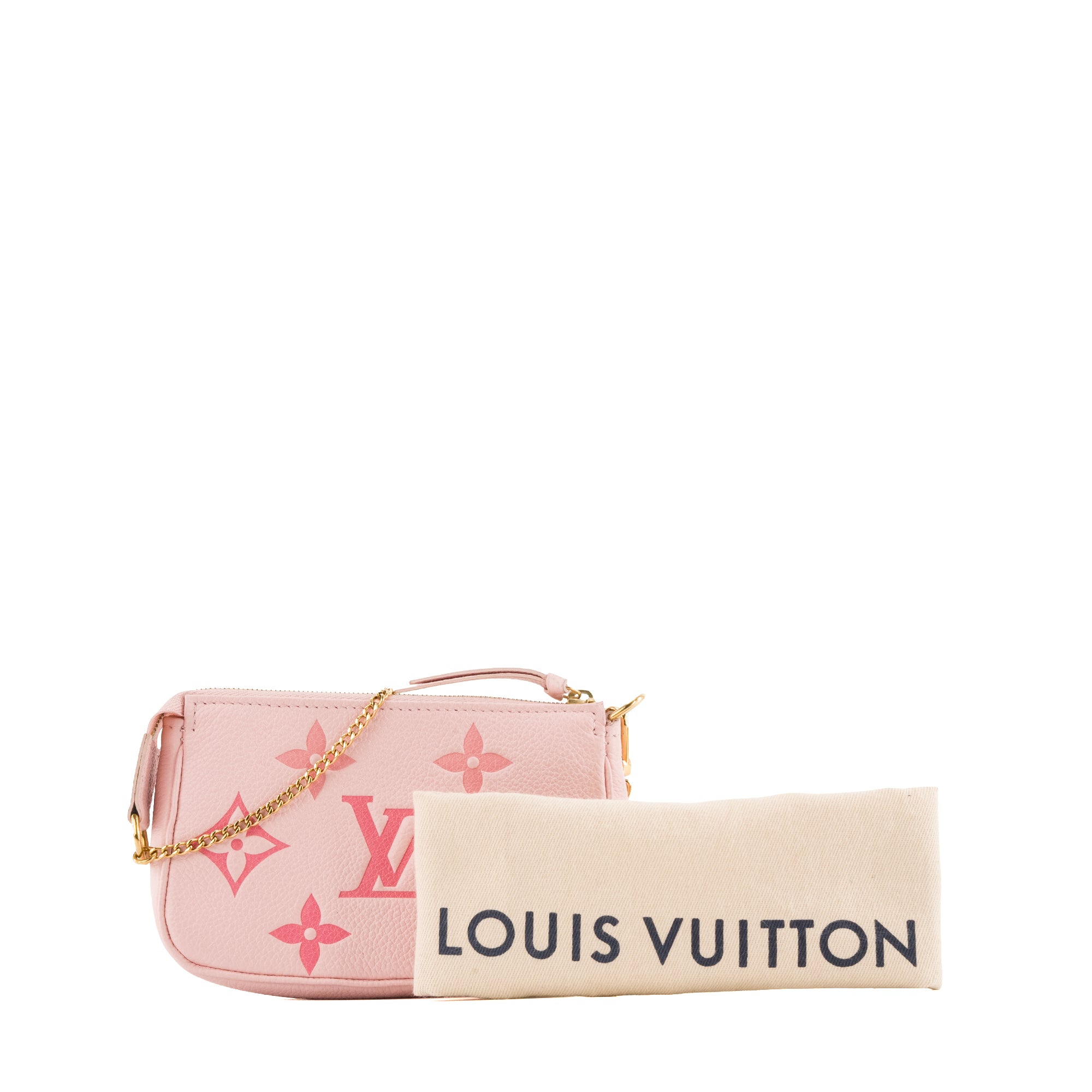 LOUIS VUITTON - Pochette Accessoire Mini Rosebud Louis Vuitton en cuir empreinte rose édition limitée