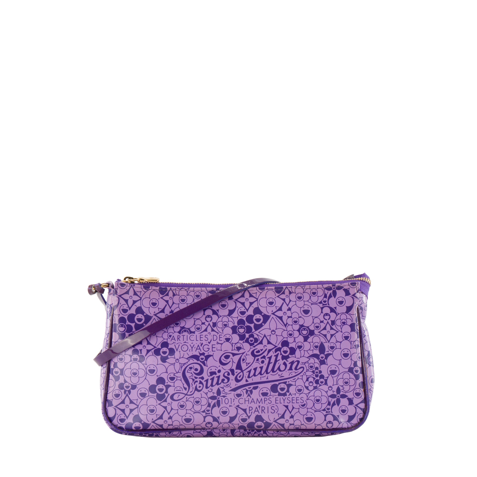LOUIS VUITTON - Pochette Accessoires Cosmic Blossom Louis Vuitton en cuir verni violet édition limitée