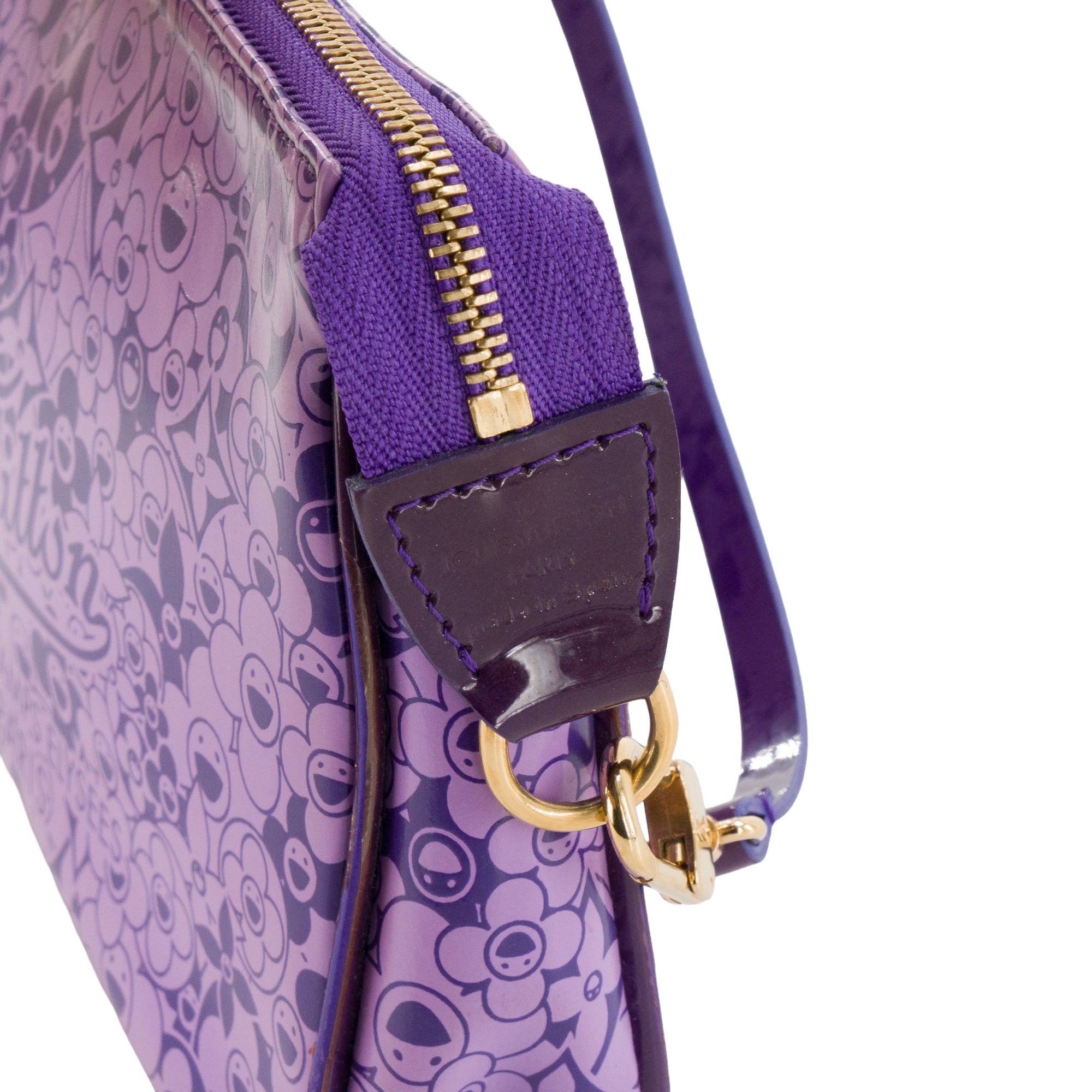LOUIS VUITTON - Pochette Accessoires Cosmic Blossom Louis Vuitton en cuir verni violet édition limitée