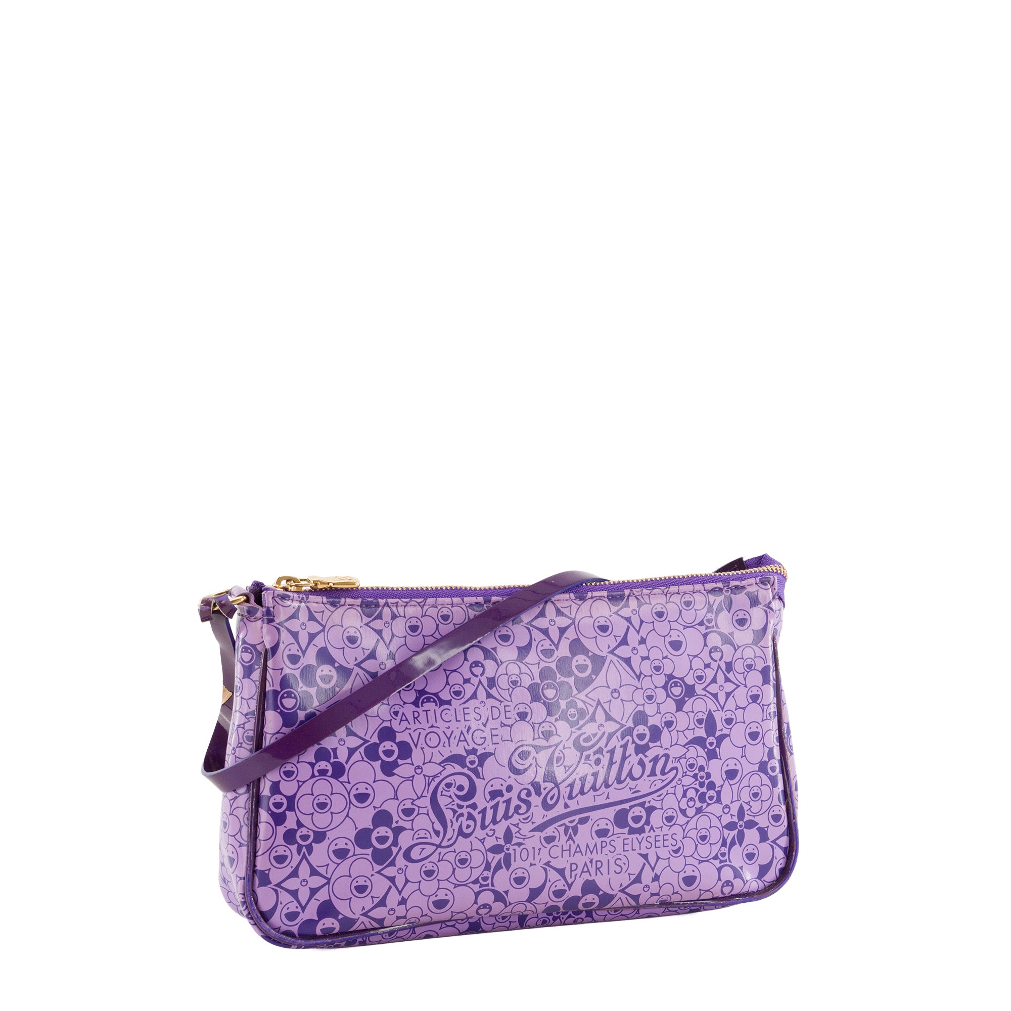 LOUIS VUITTON - Pochette Accessoires Cosmic Blossom Louis Vuitton en cuir verni violet édition limitée