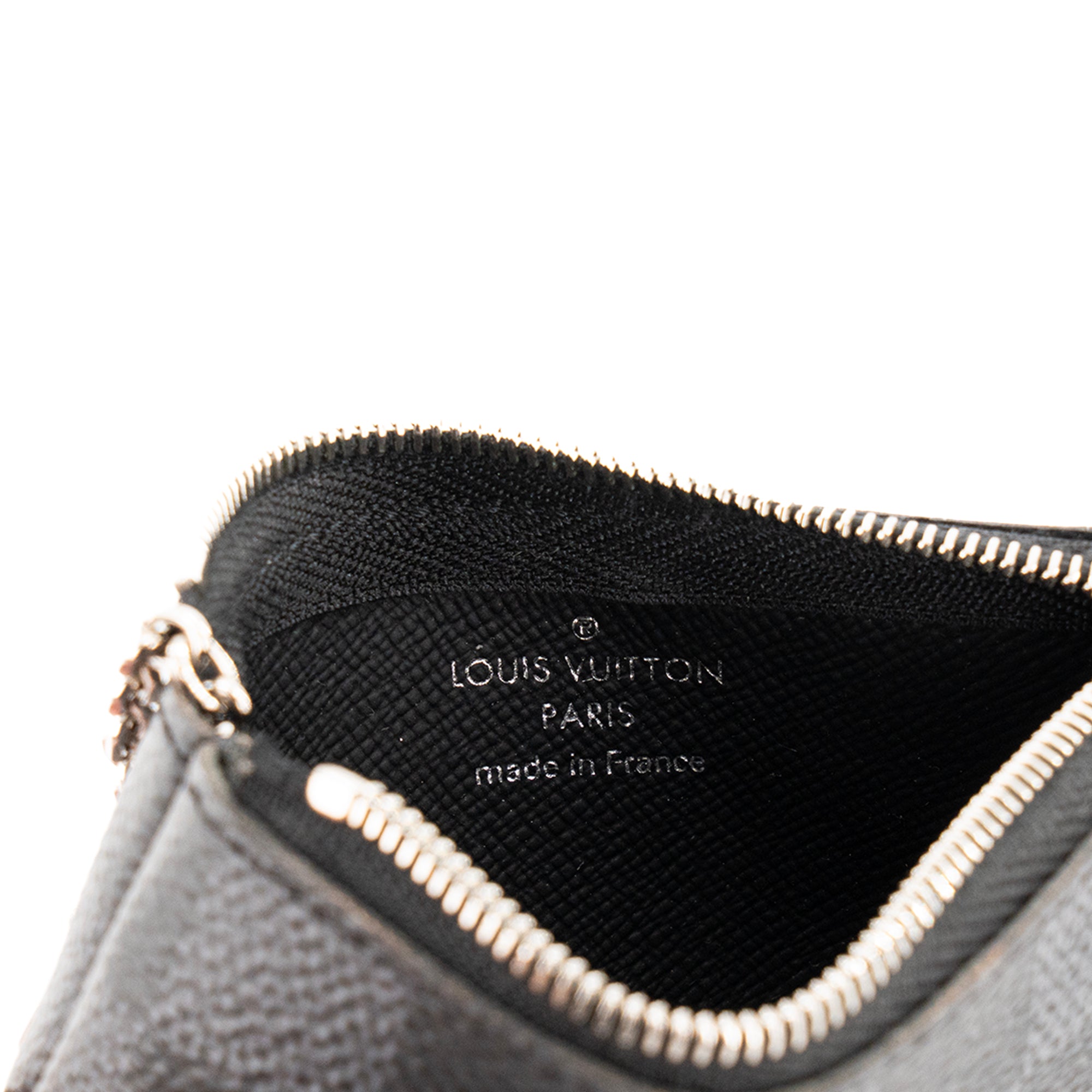 LOUIS VUITTON - Pochette clés Louis Vuitton en toile enduite damier graphite