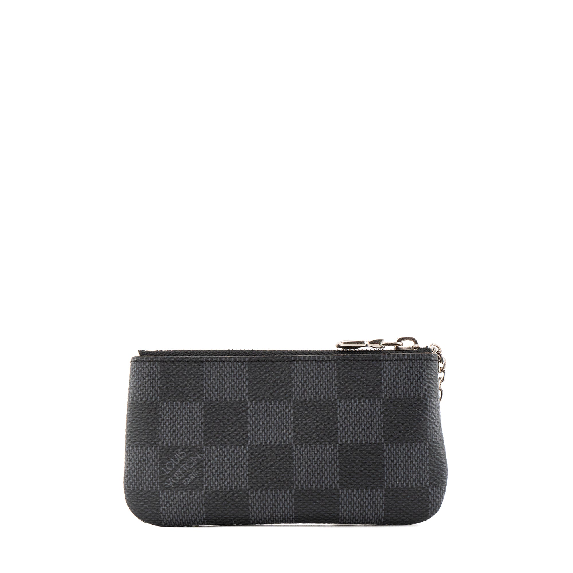 LOUIS VUITTON - Pochette clés Louis Vuitton en toile enduite damier graphite