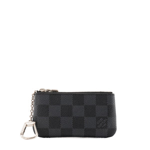 LOUIS VUITTON - Pochette clés Louis Vuitton en toile enduite damier graphite