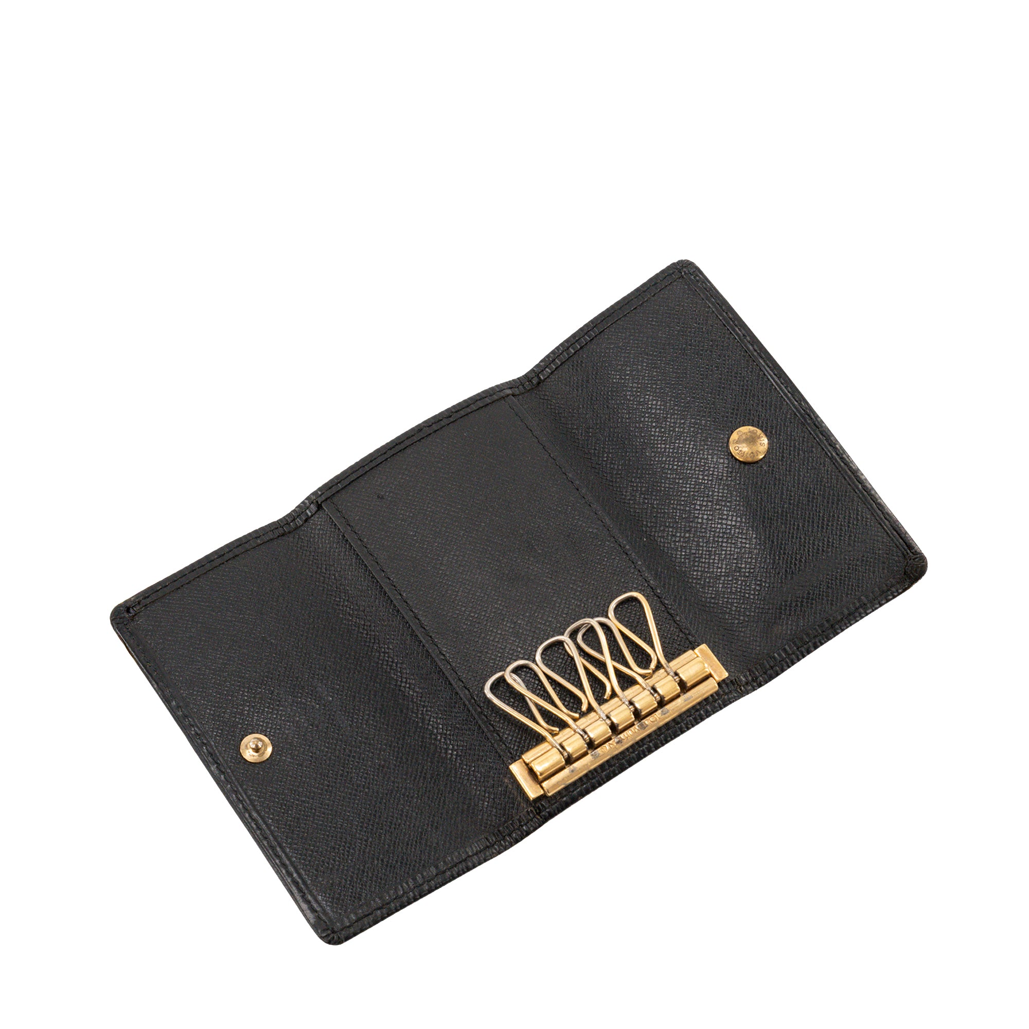 LOUIS VUITTON - Pochette Clés Louis Vuitton en cuir épi noir vintage